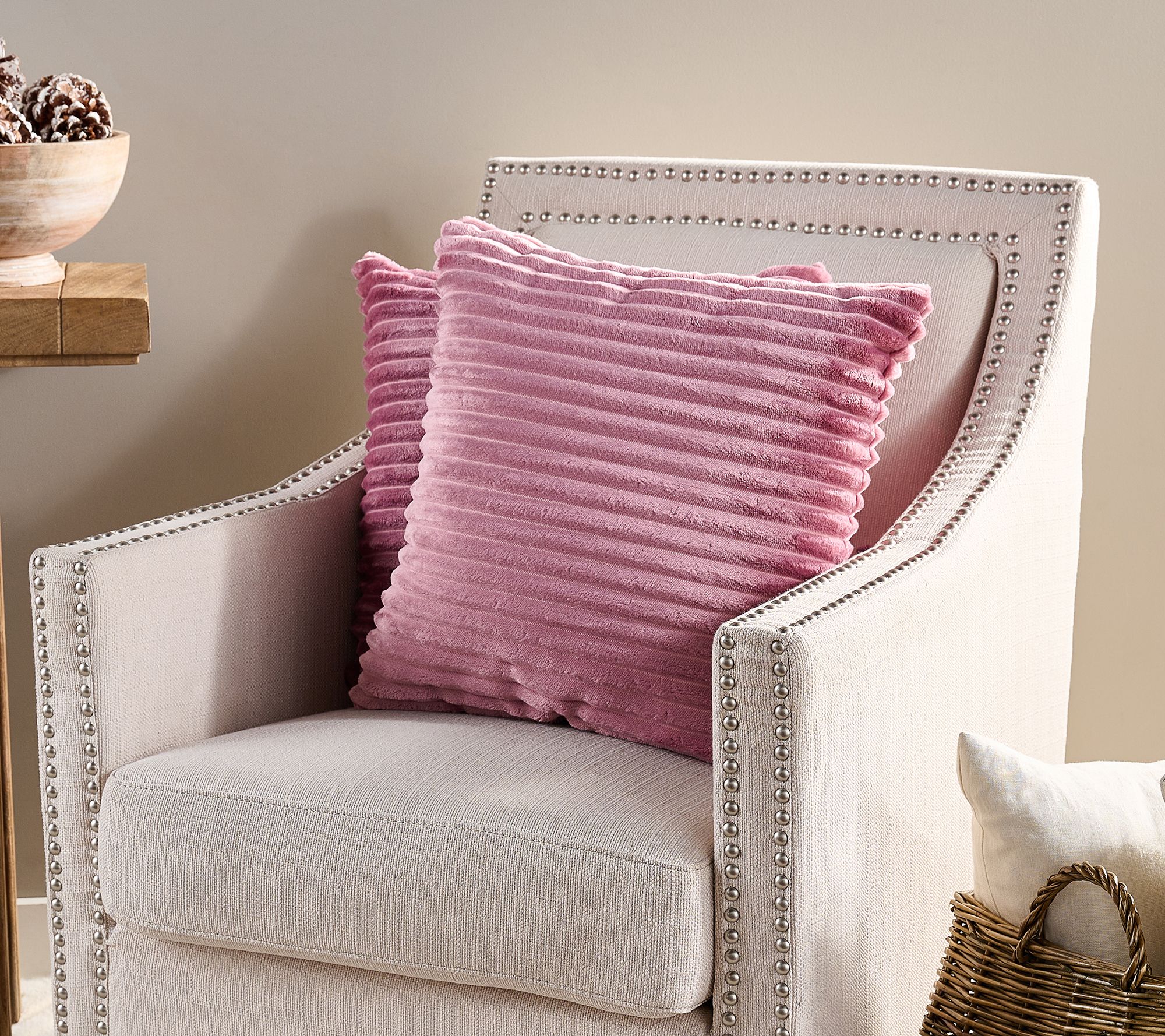 Home Reflection Set of 2 Ribbed Plush Decorative Pillows