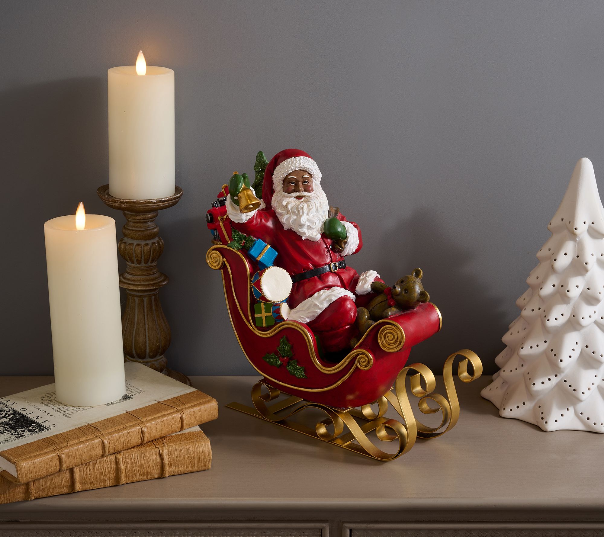 Santa in Sleigh with Gifts Figure by Valerie