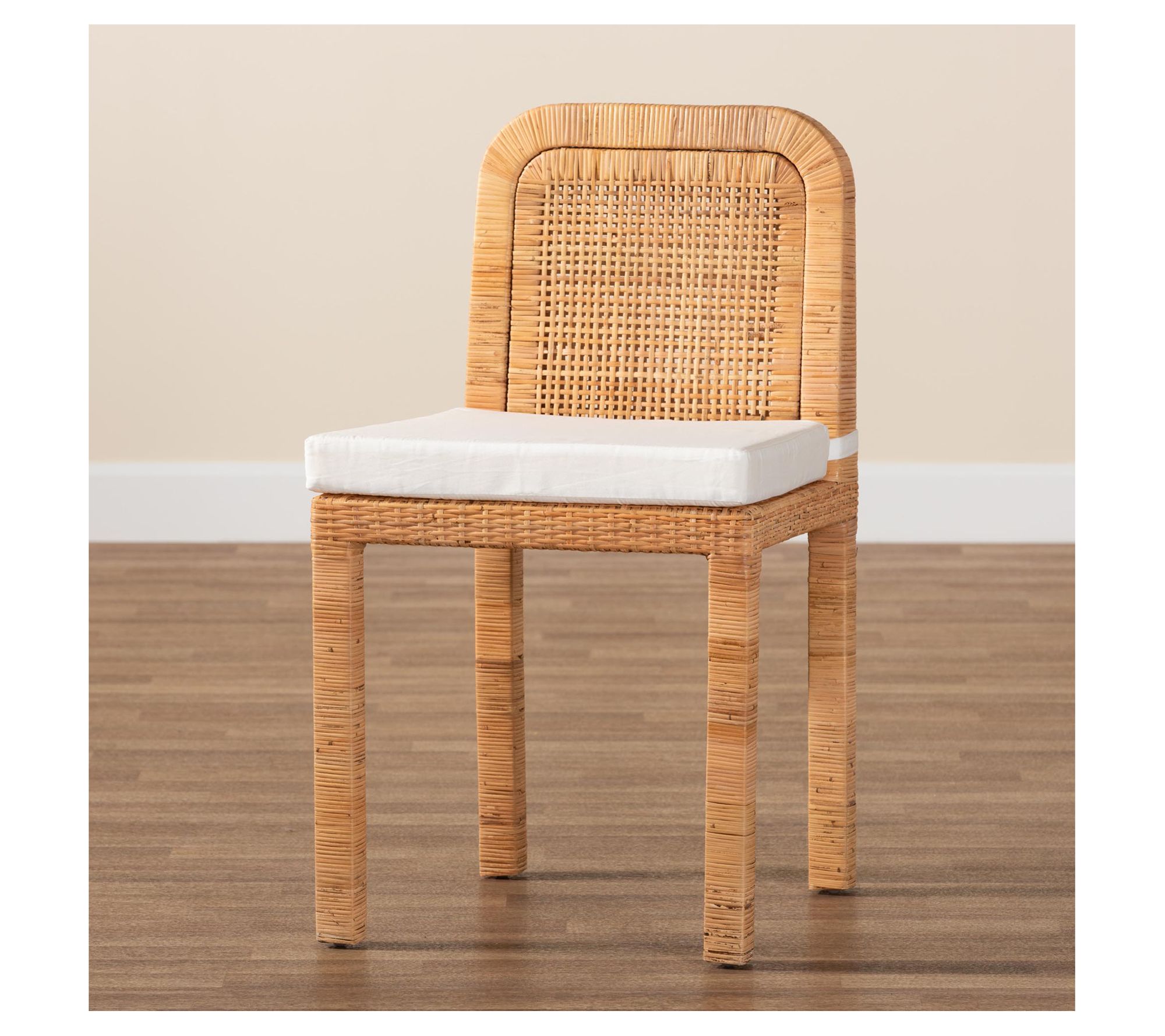 bali & pari Zariah Brown Rattan and Wood DiningChair Set of 2 - QVC.com