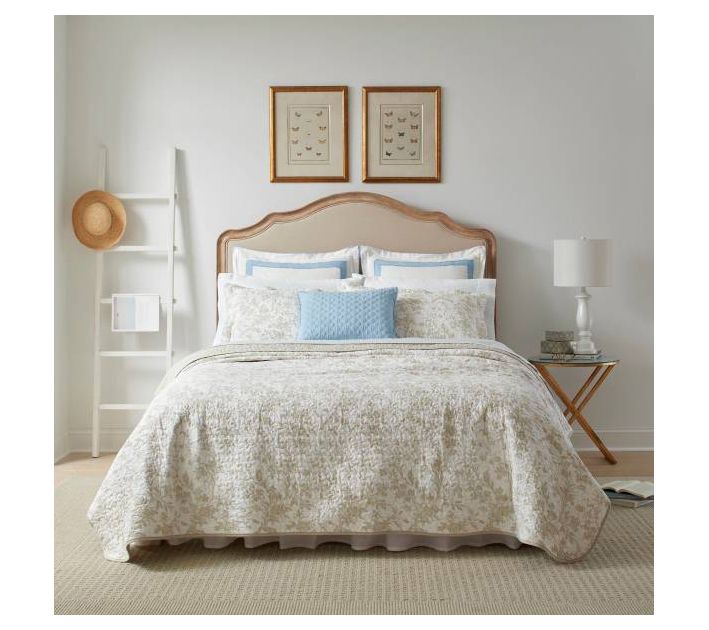 Laura Ashley Amberley Beige Twin Quilt-Sham Set