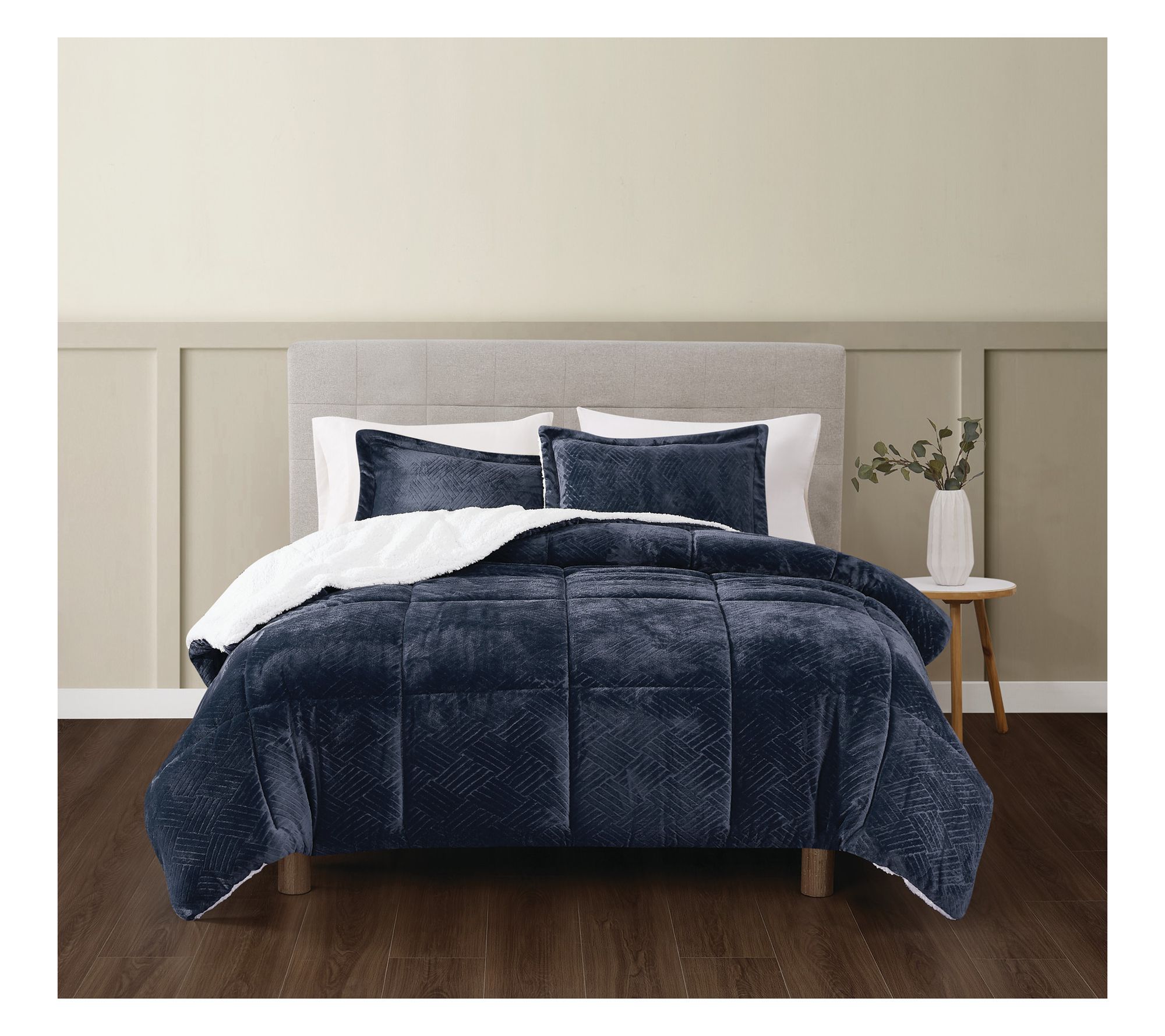 Truly Soft Basket Carved Faux Fur Twin/TXL 2pcComforter Set
