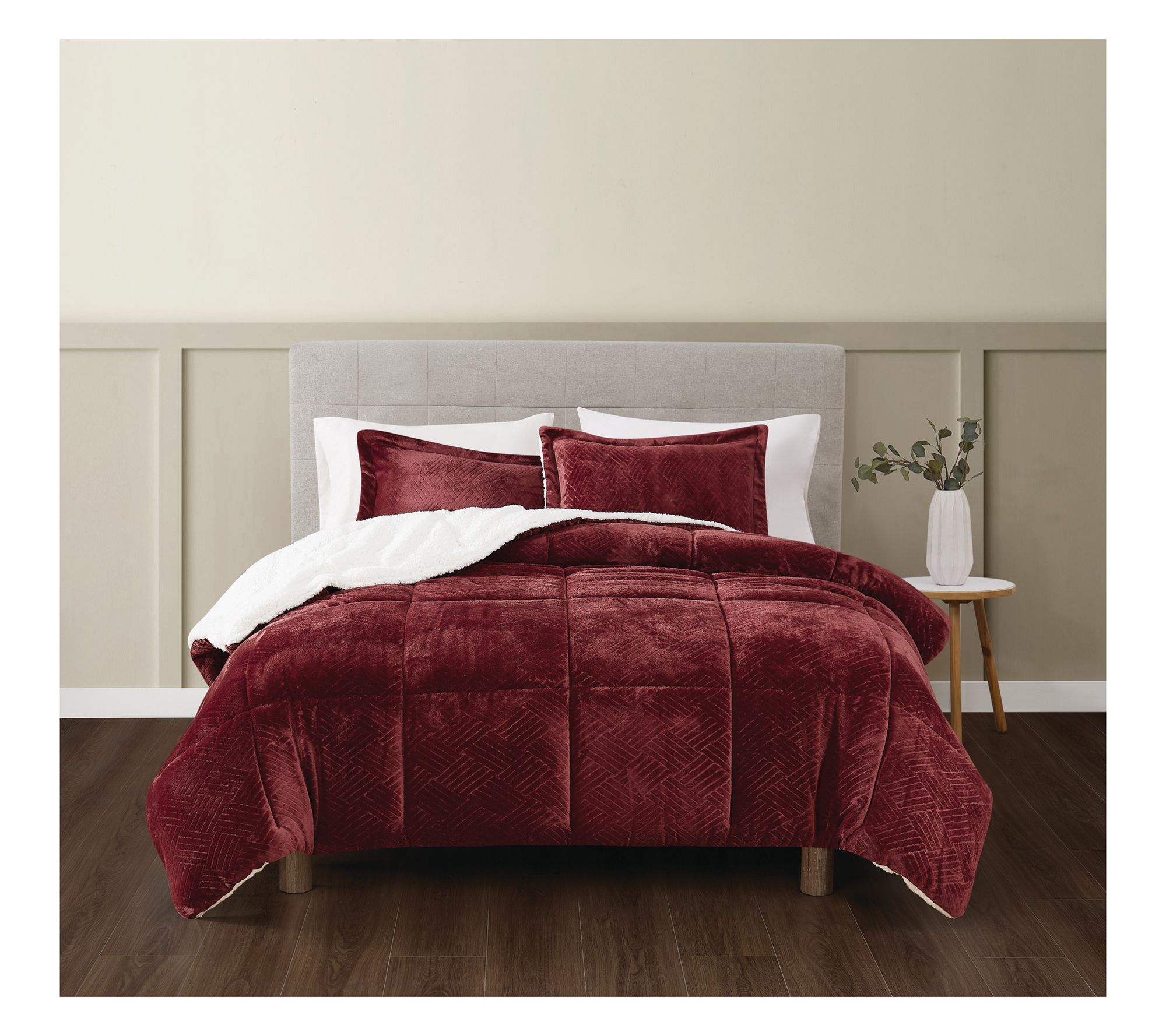 Truly Soft Basket Carved Faux Fur Twin/TXL 2pcComforter Set