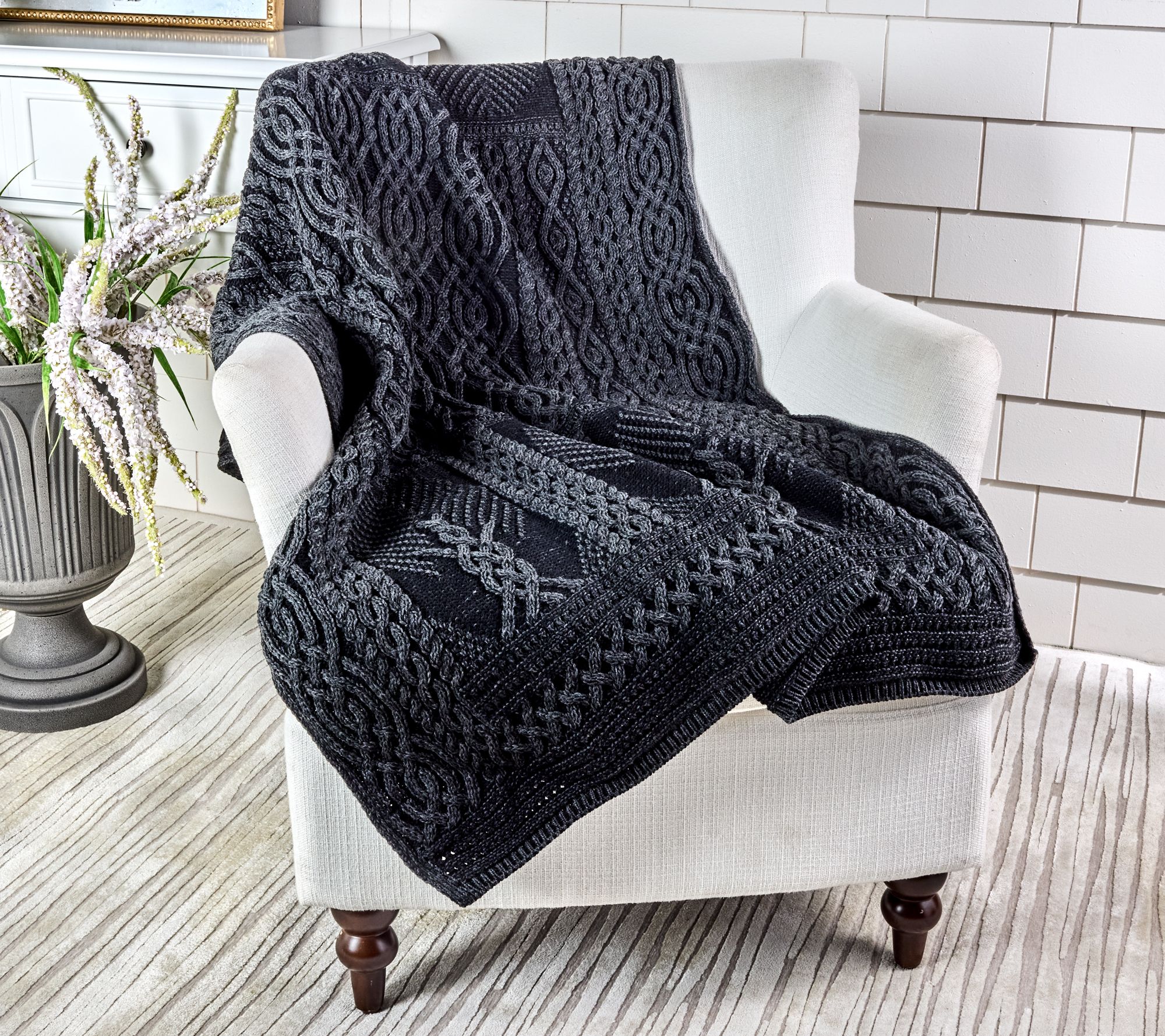 Aran Crafts Merino Wool Tree of Life 40"x60" Throw Blanket