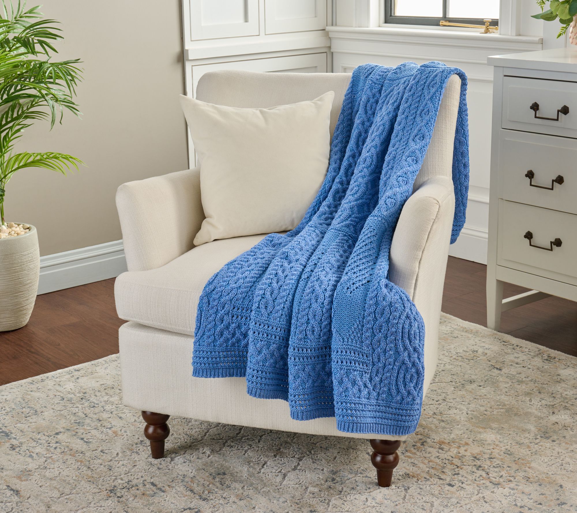 Aran Crafts Merino Wool Tree of Life 40"x60" Throw Blanket