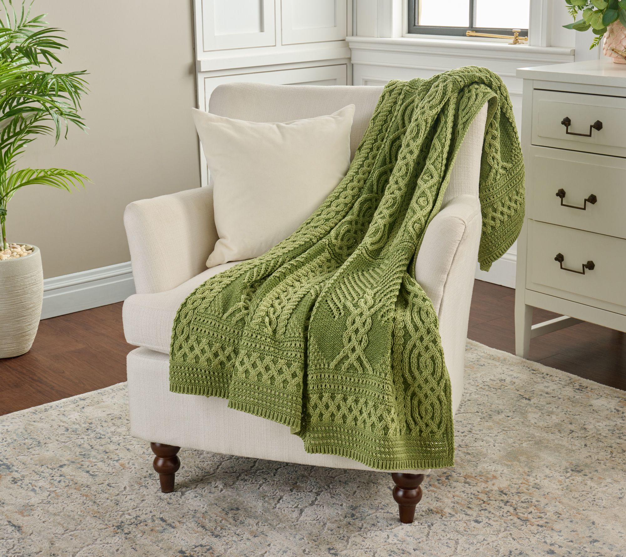 Aran Crafts Merino Wool Tree of Life 40"x60" Throw Blanket