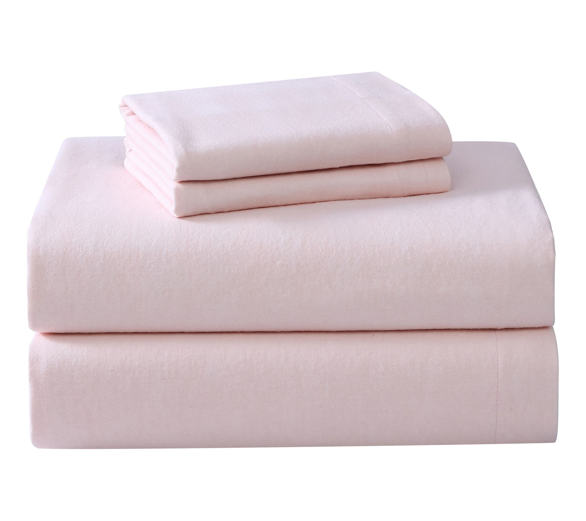 Laura Ashley Solid Pink Full Flannel Sheet Set