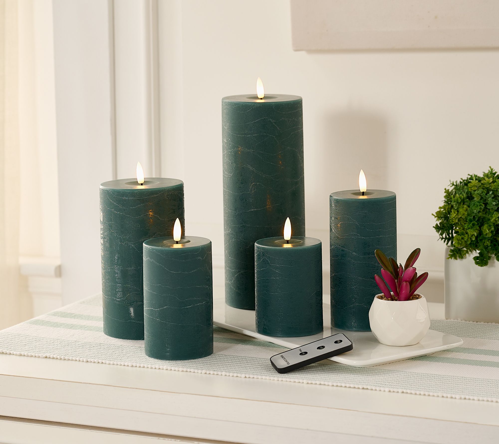 Home Reflections Set of 5 Flameless Coastal Pillars