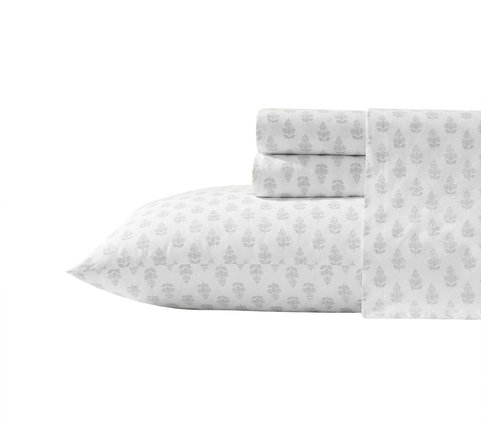 Laura Ashley Francesca Grey-White Queen Sheet Set
