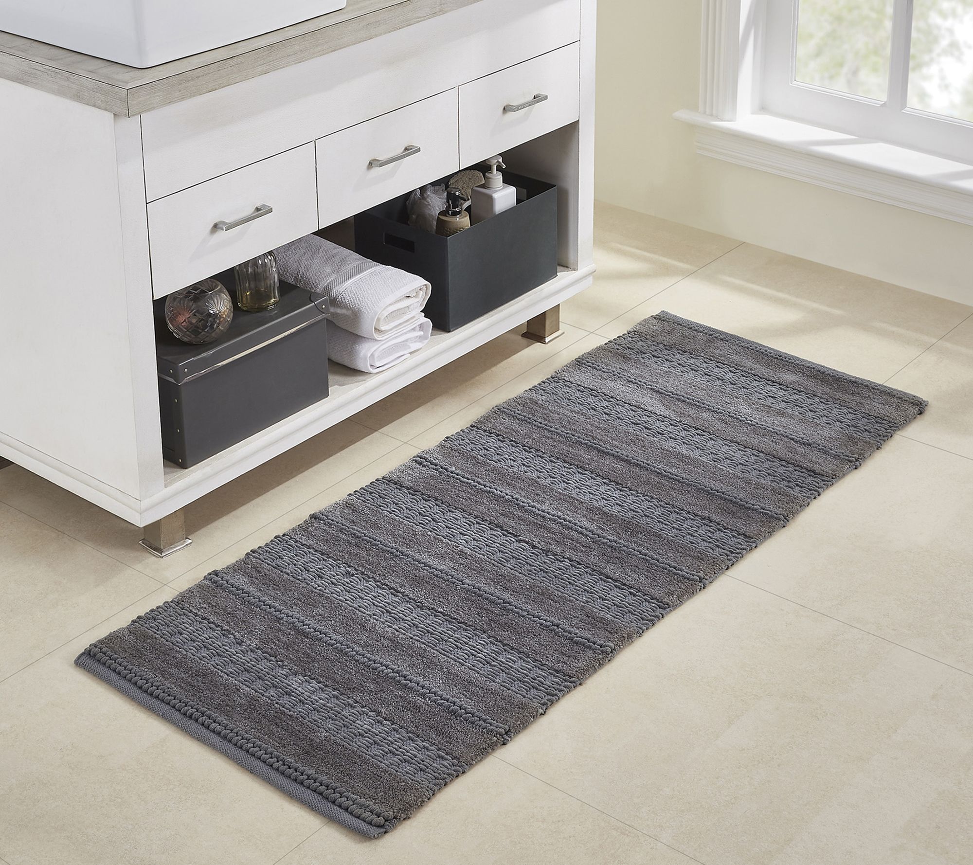 Tahari Home Asalia Micro Chenille Bath Runner