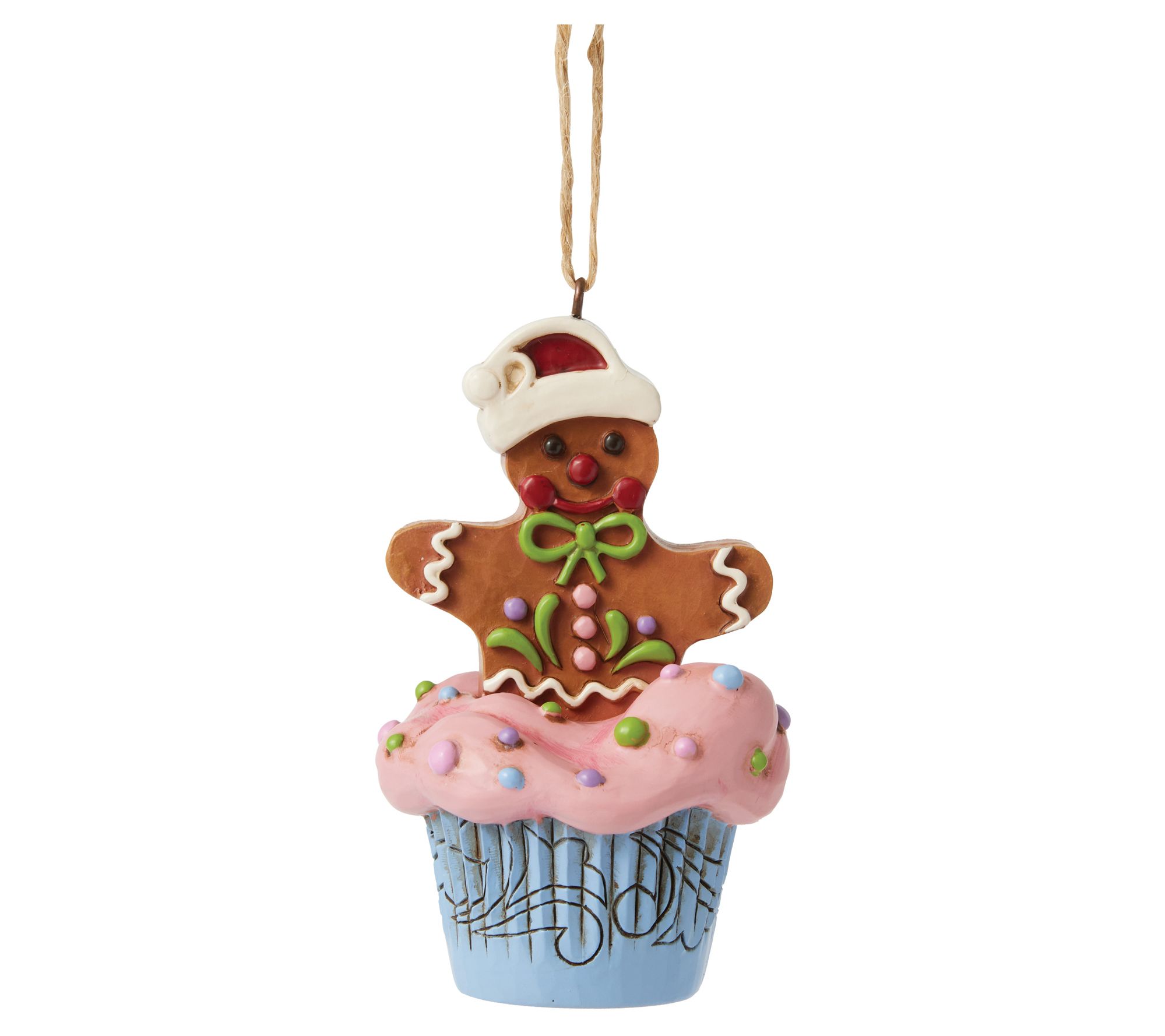 Jim Shore Heartwood Creek Gingerbread Cupcake Ornament 3.5in H