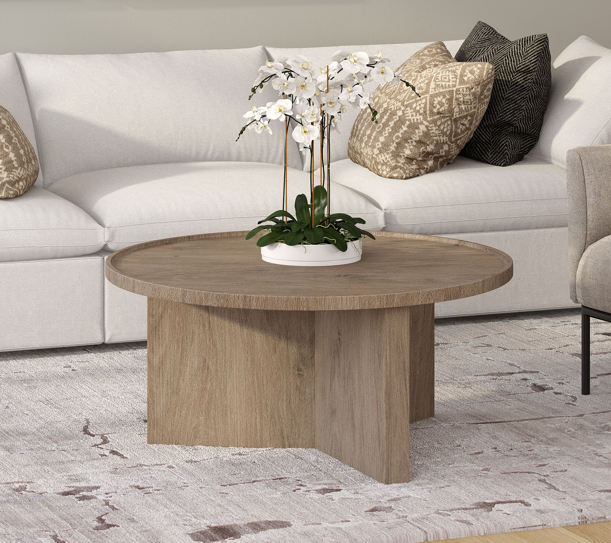 Hudson&Canal Gunnar 32" Wide Round Coffee Table