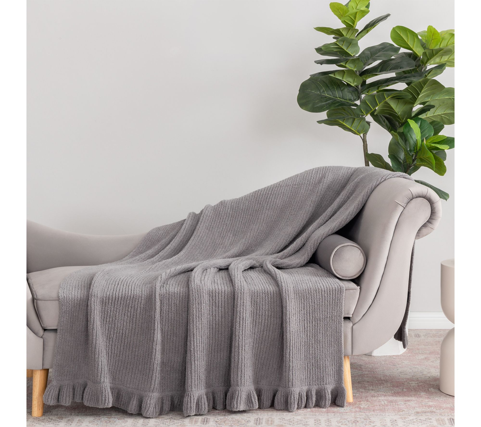 Berkshire 60x80 Oversized Hartford Knit Throw with Ruffle