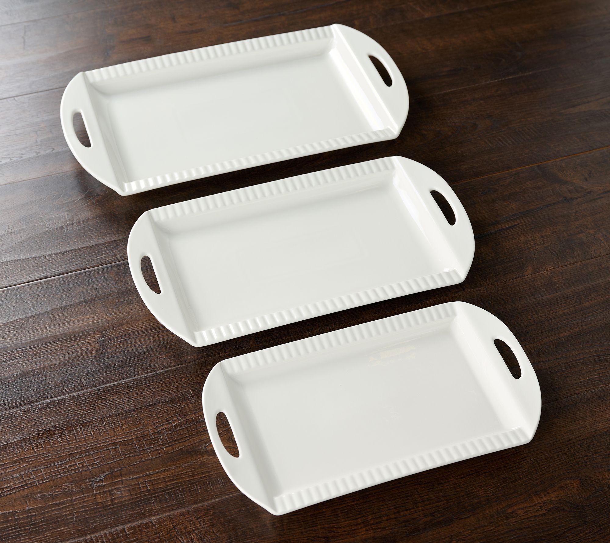 "As Is" Home Reflections 3-Pc Porcelain Large Serving Platters