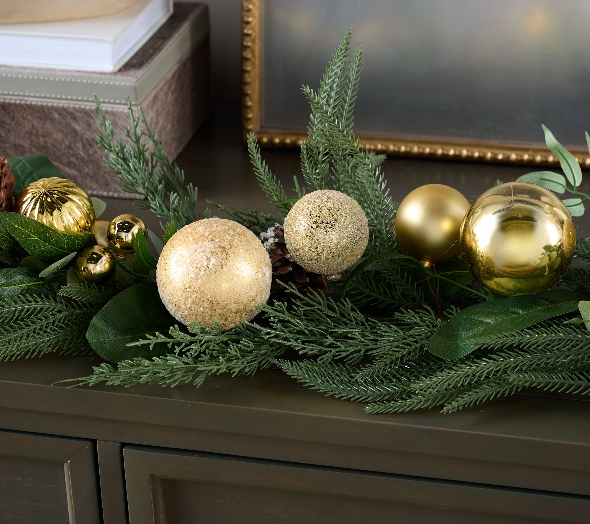 "As Is" 4' Ornament, Pinecone and Pine Garland by Valerie