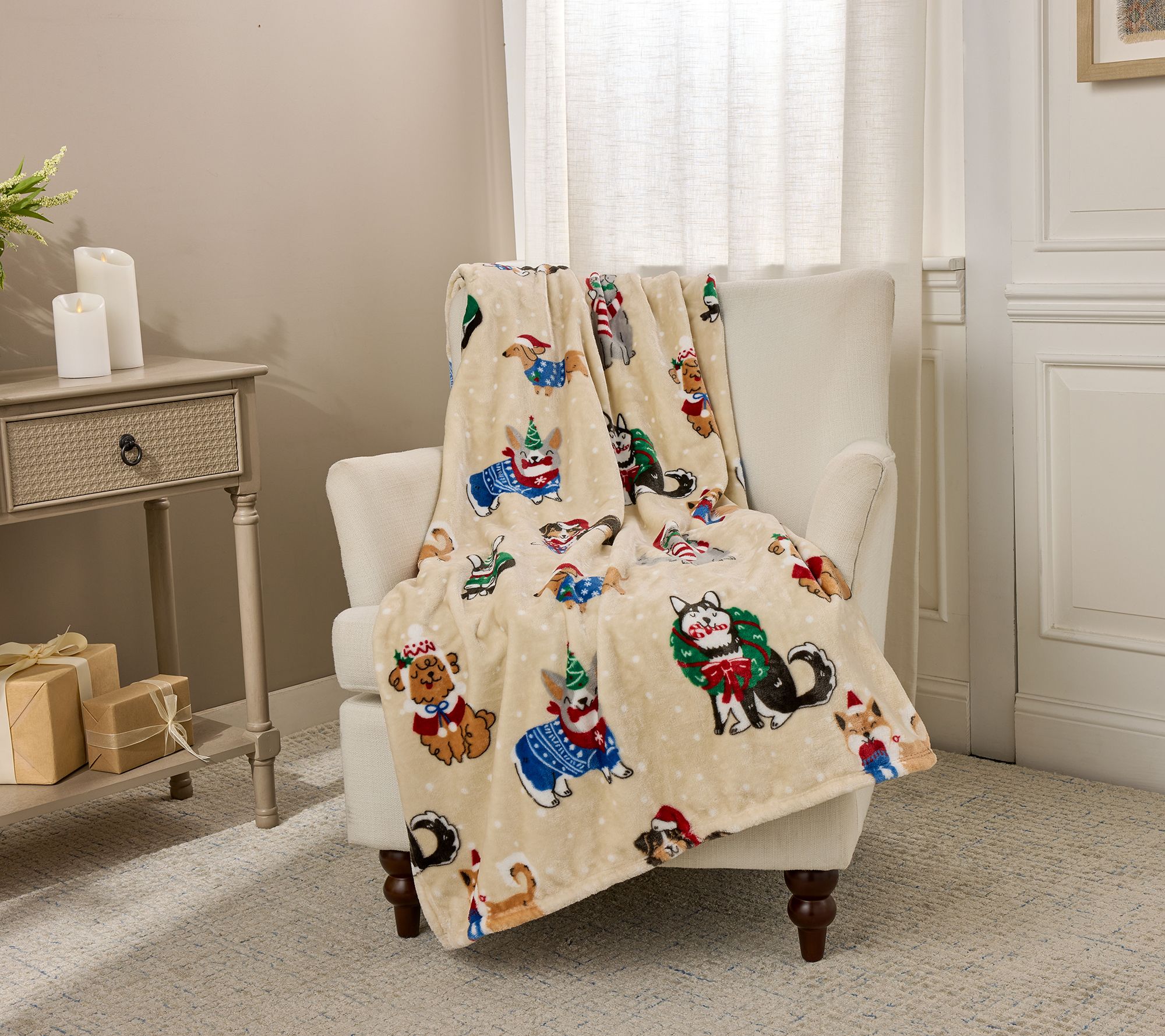 "As Is" Kringle Express Oversized 60x80 Plush Holiday Throw
