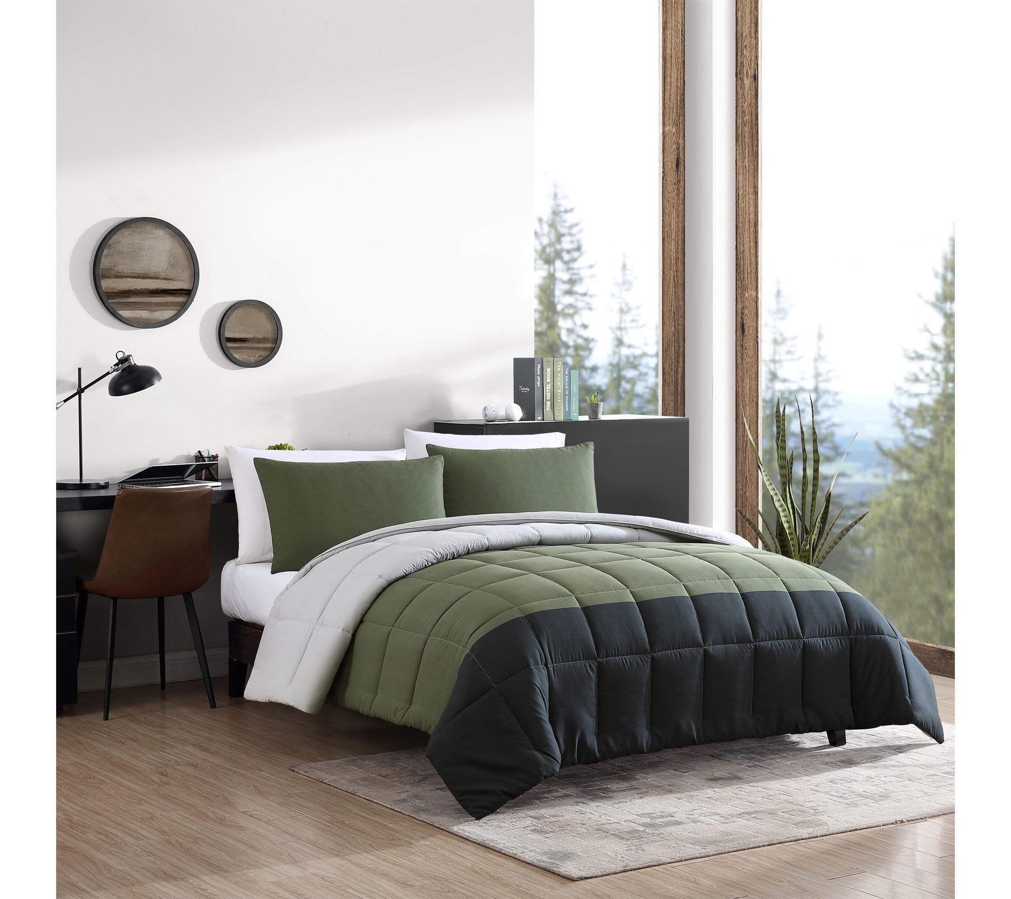 Eddie Bauer Skyline Stripe Grey Twin ComforterSet