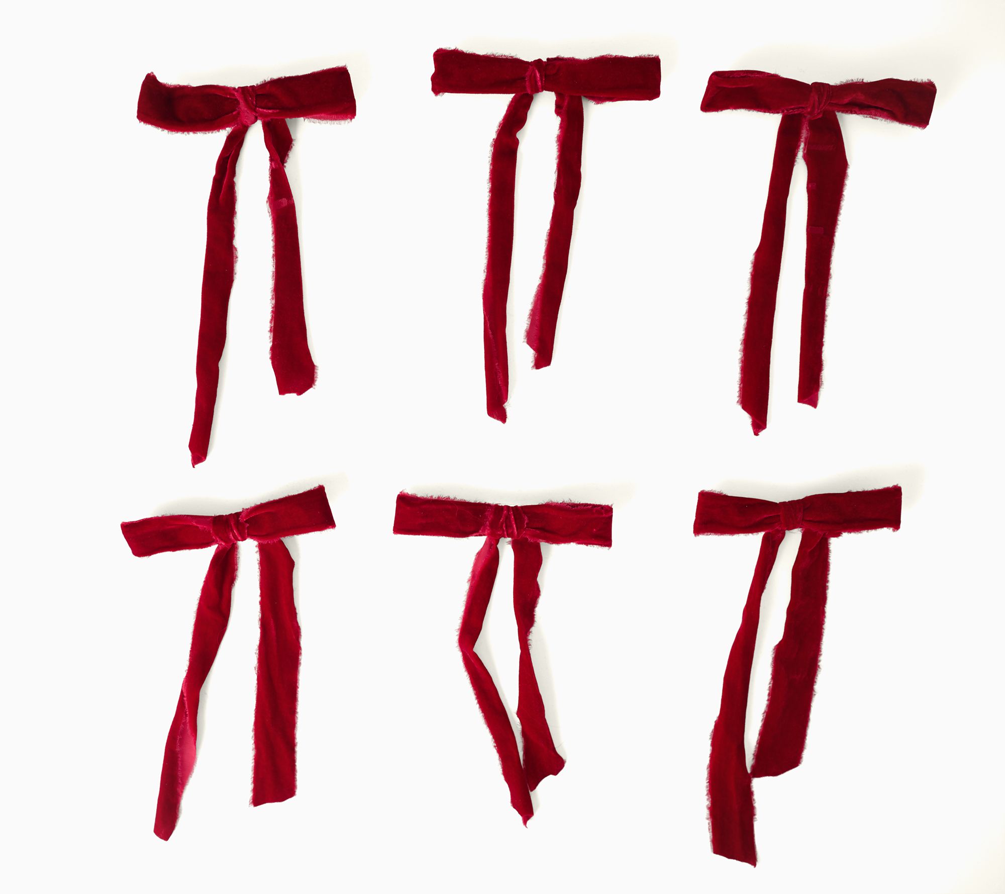 Me HOME by Jennie Garth S/6 Clip-On Velvet Bow Ornaments