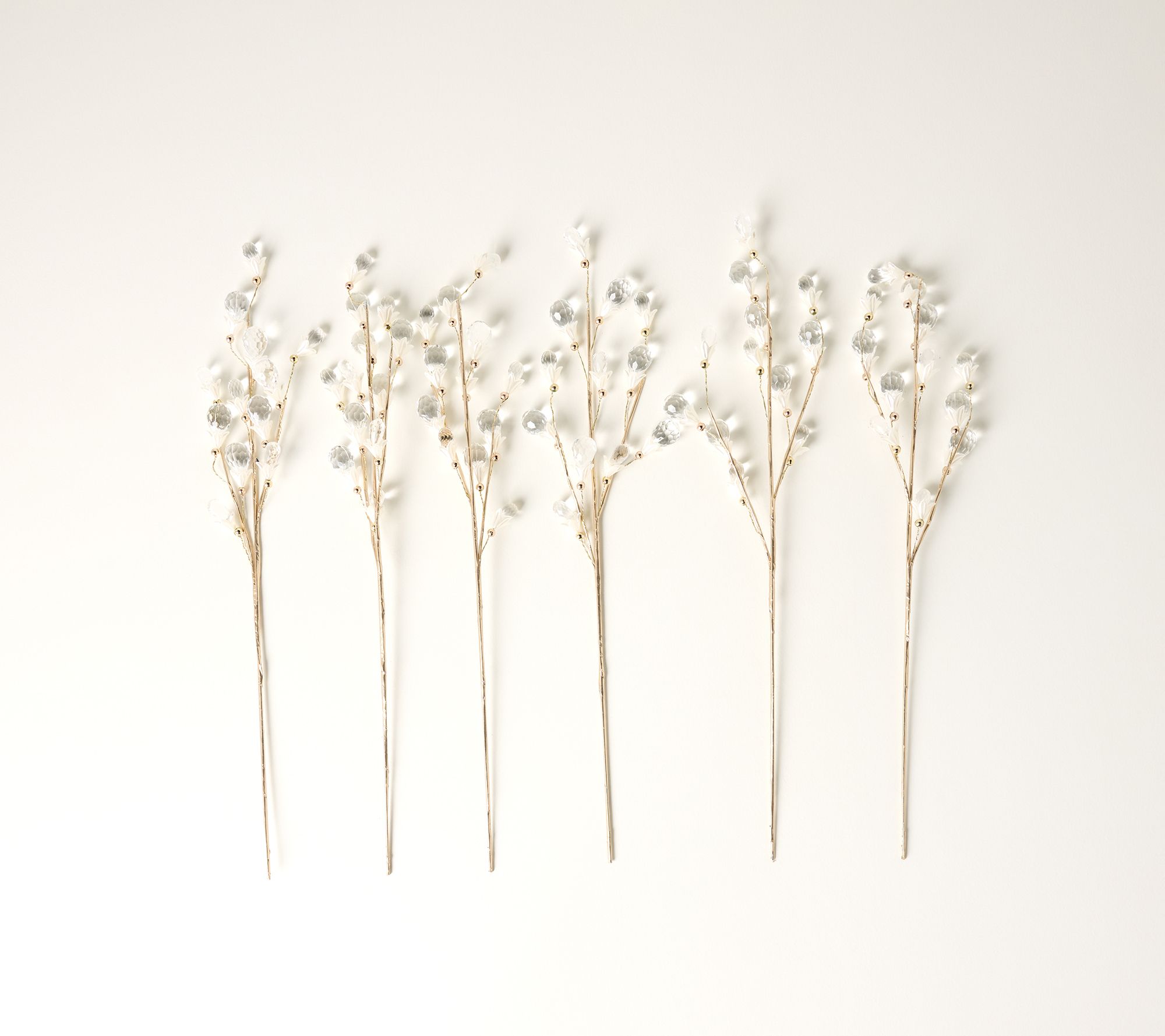 Set of 6 Faceted Floral Bud Stems by Valerie