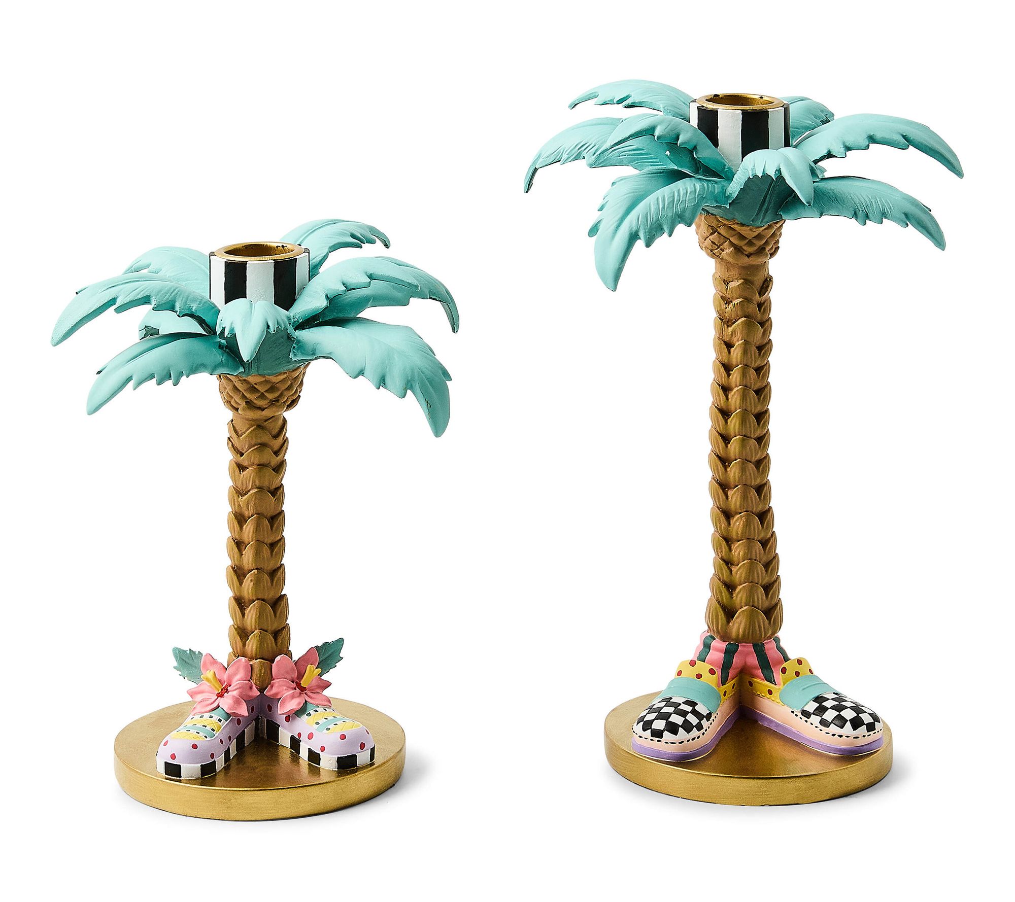 MacKenzie-Childs Palm Tree Candle Holders, Setof 2