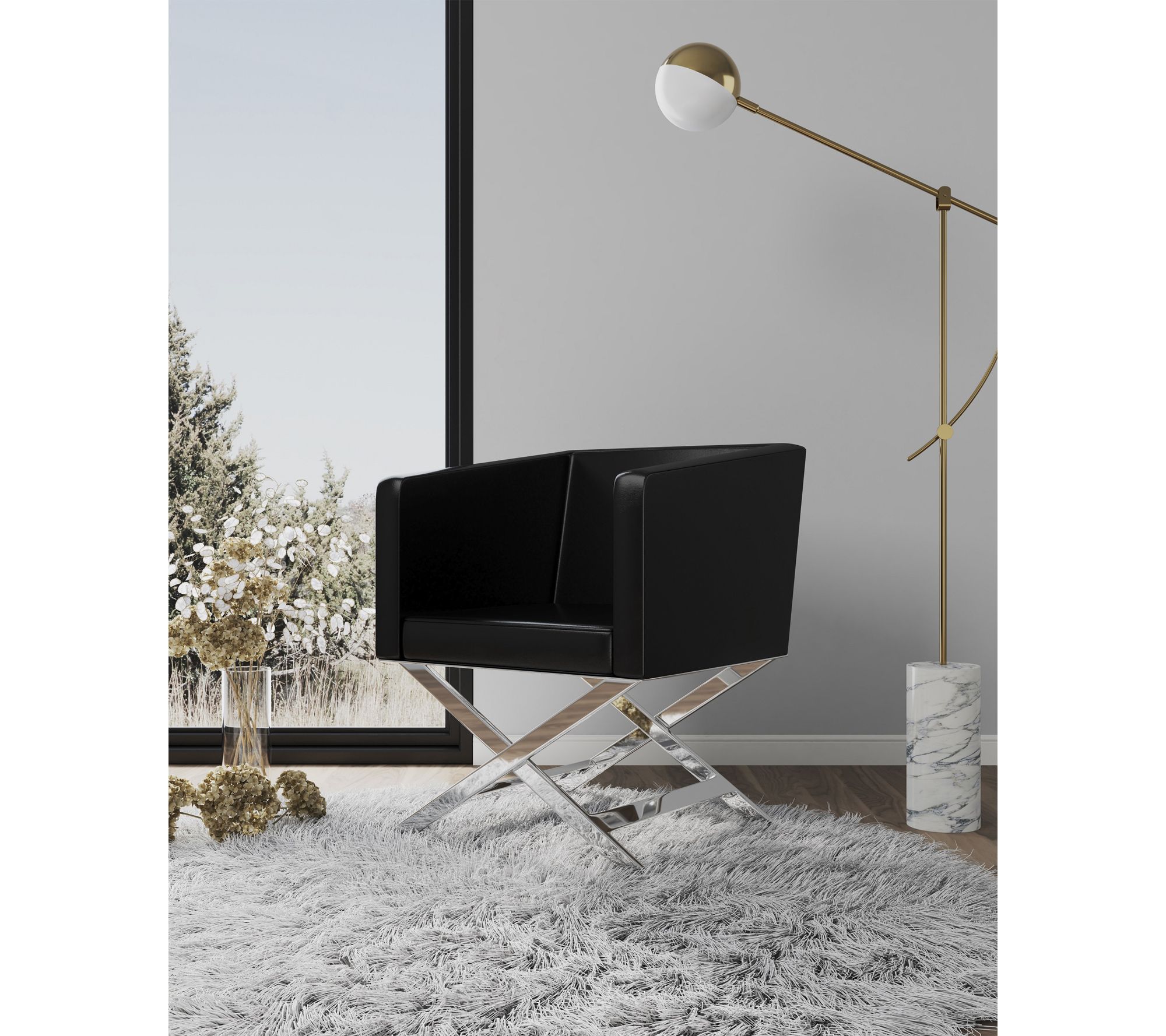 Manhattan Comfort Hollywood Vegan Leather Armchair - Set of 2 - QVC.com