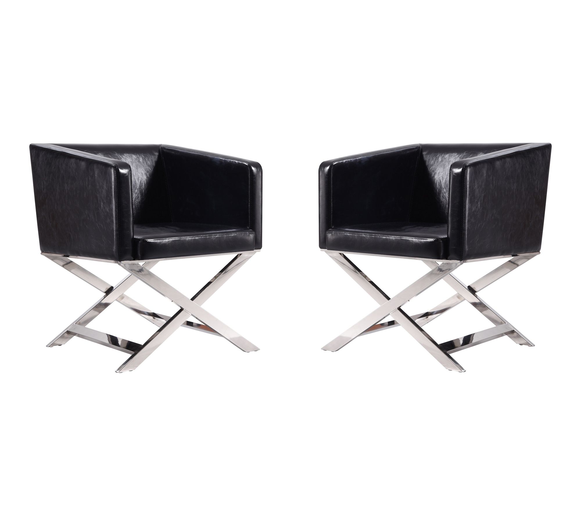 Manhattan Comfort Hollywood Vegan Leather Armchair - Set of 2