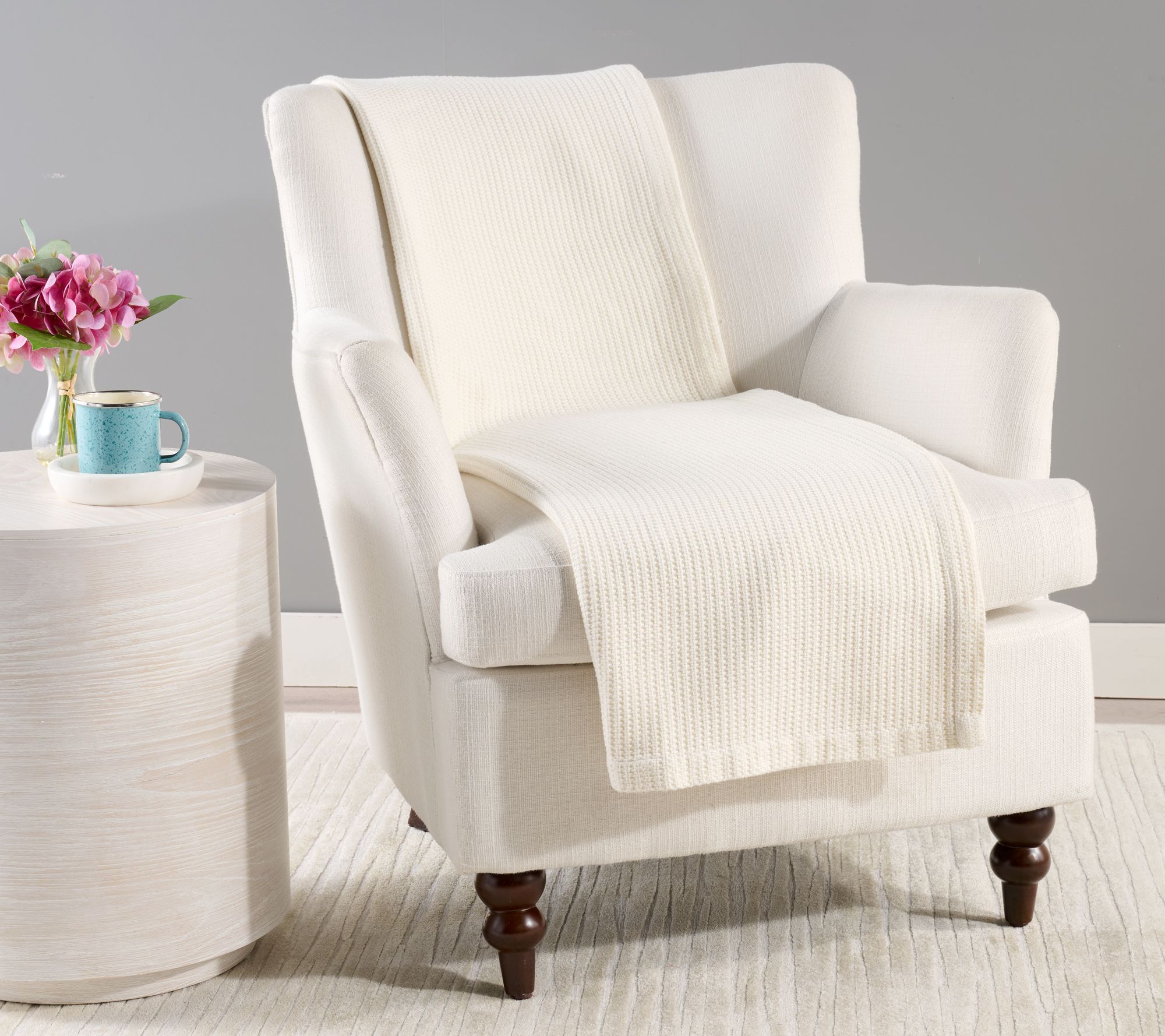 "As Is" Martha Stewart 100% Cotton Waffle 60x70 Throw