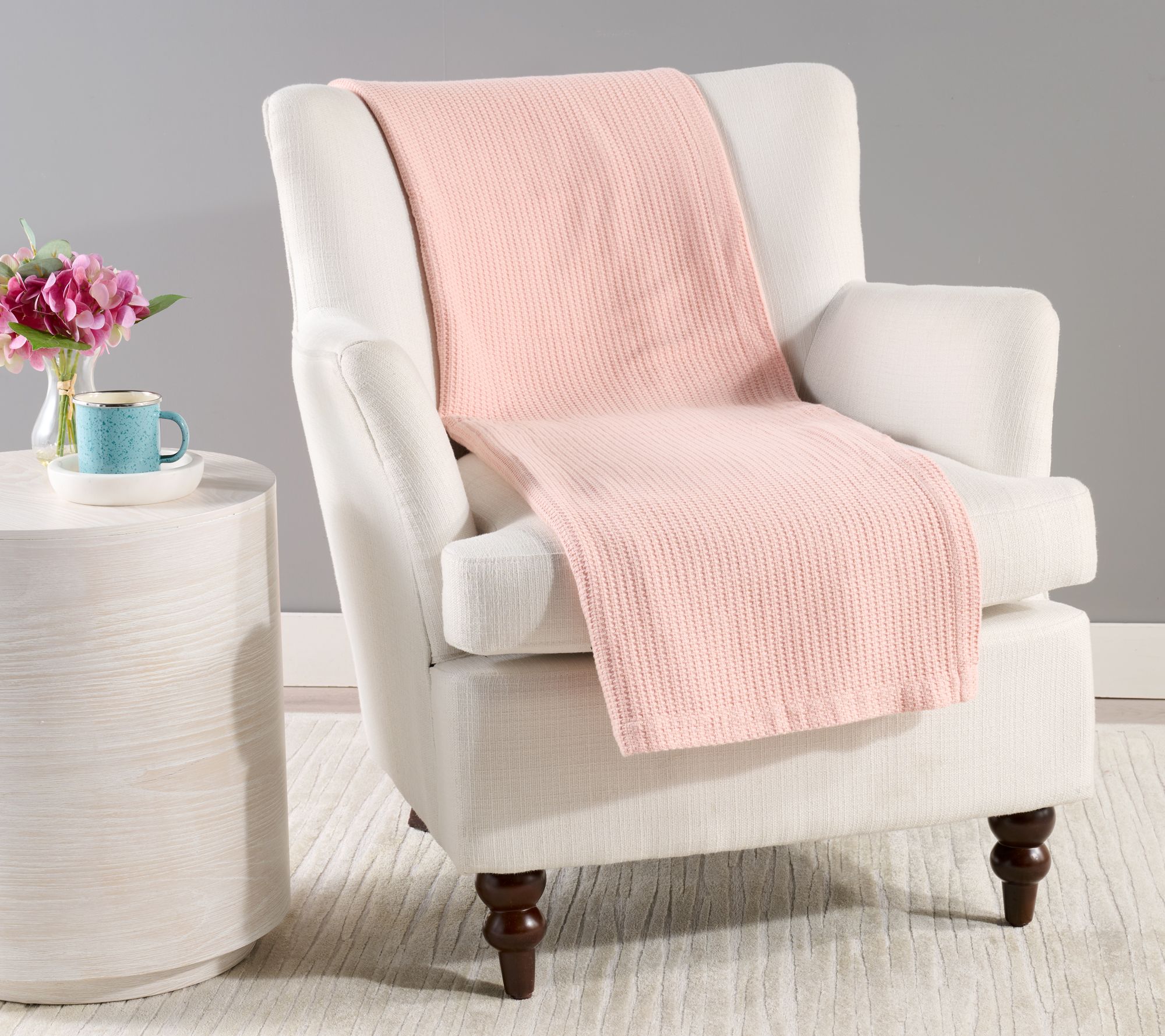 "As Is" Martha Stewart 100% Cotton Waffle 60x70 Throw