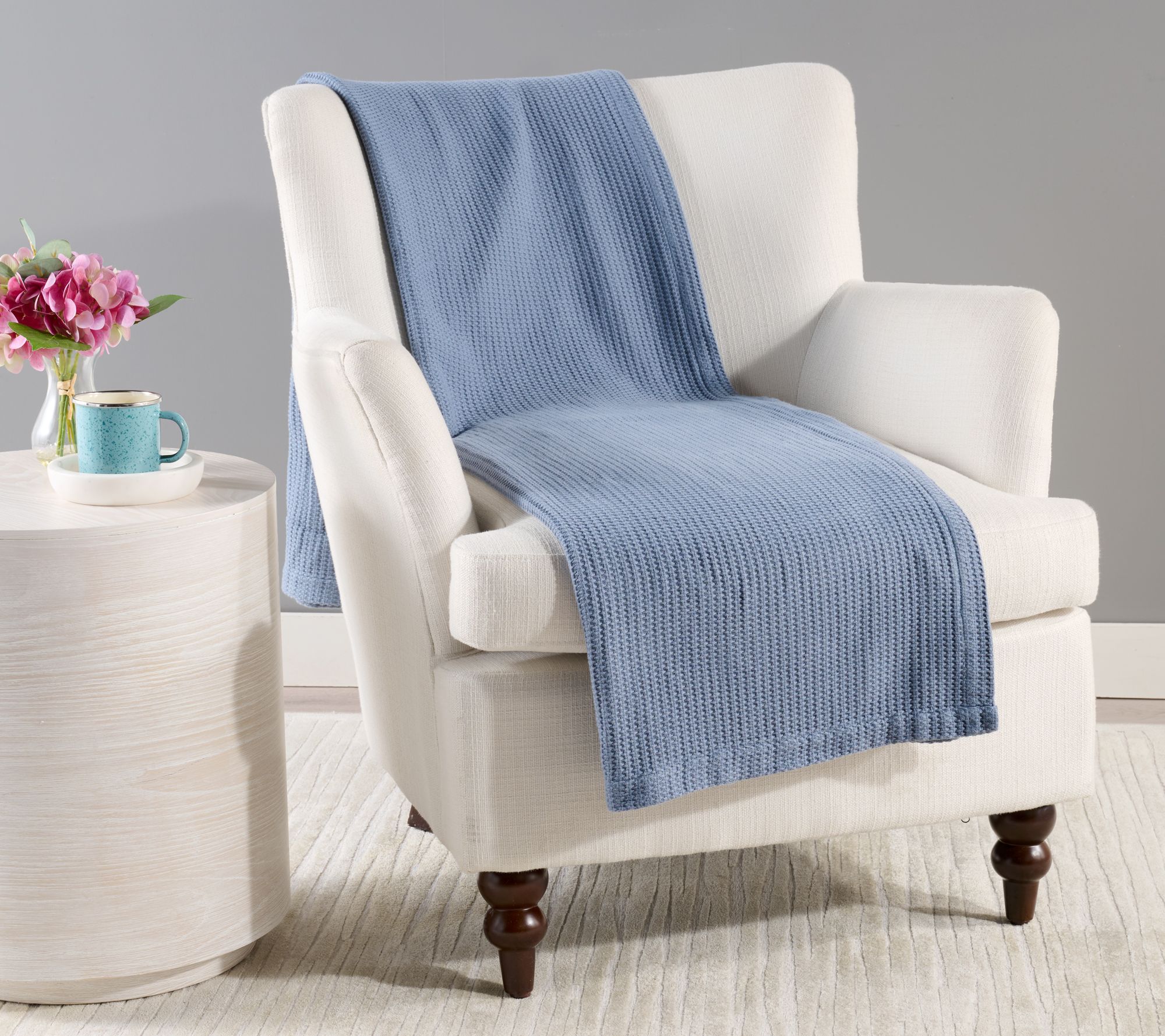 "As Is" Martha Stewart 100% Cotton Waffle 60x70 Throw