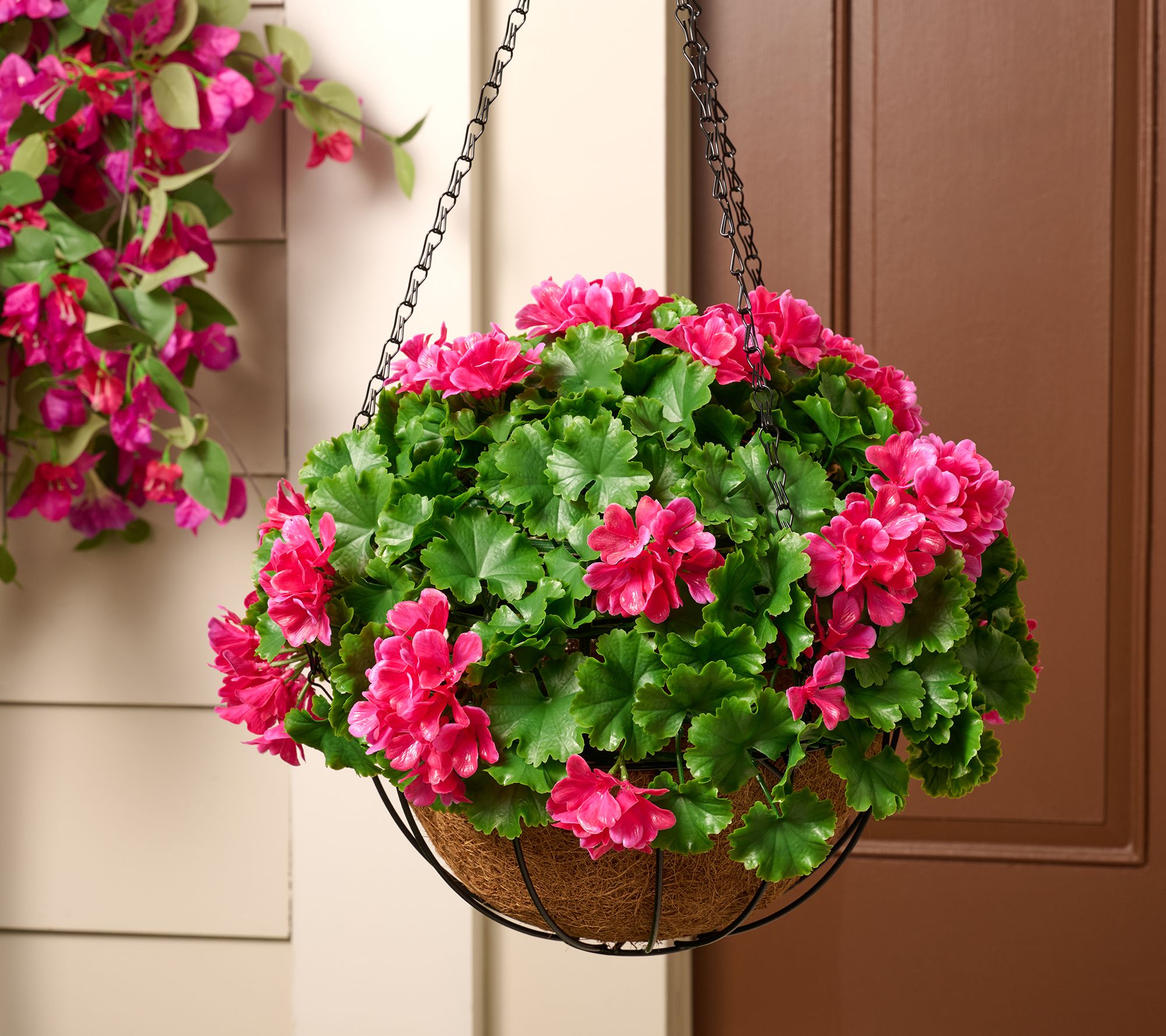 "As Is" Wicker Park 17" Faux Floral Indoor/ Outdoor Spring Hanging Basket