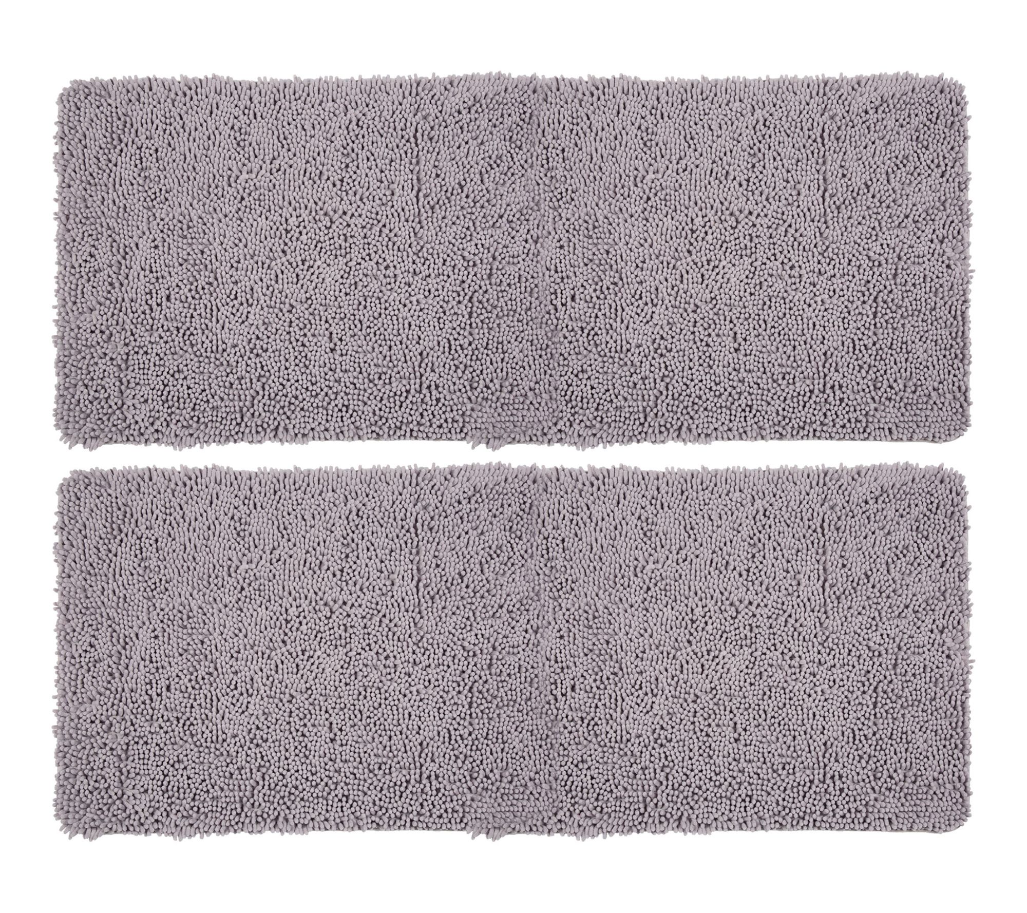Lavish Home 2 PC High-Pile Chenille Memory FoamBathroom Rug