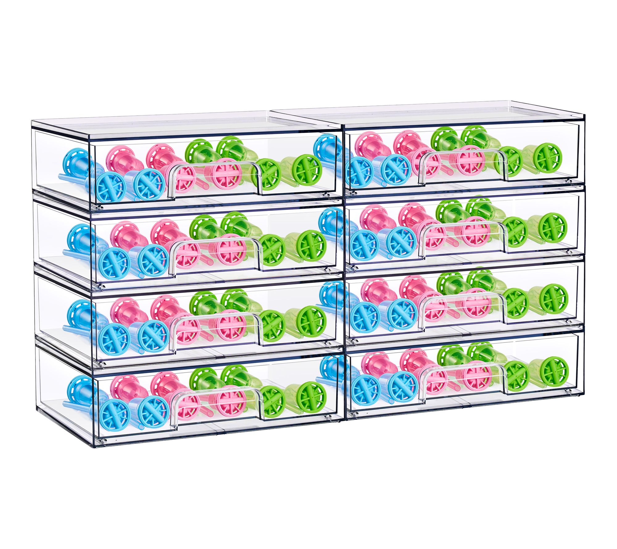 Sorbus Stackable Acrylic Storage Drawers Clear Wide - 8 Pack