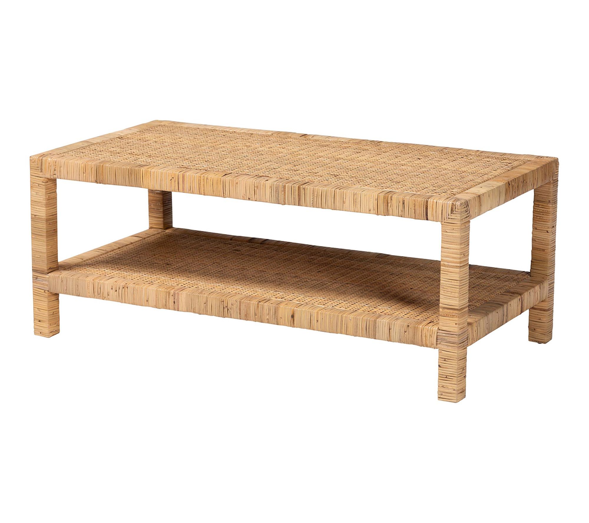 bali & pari Kalimantan Honey Rattan Rectangle Coffee Table
