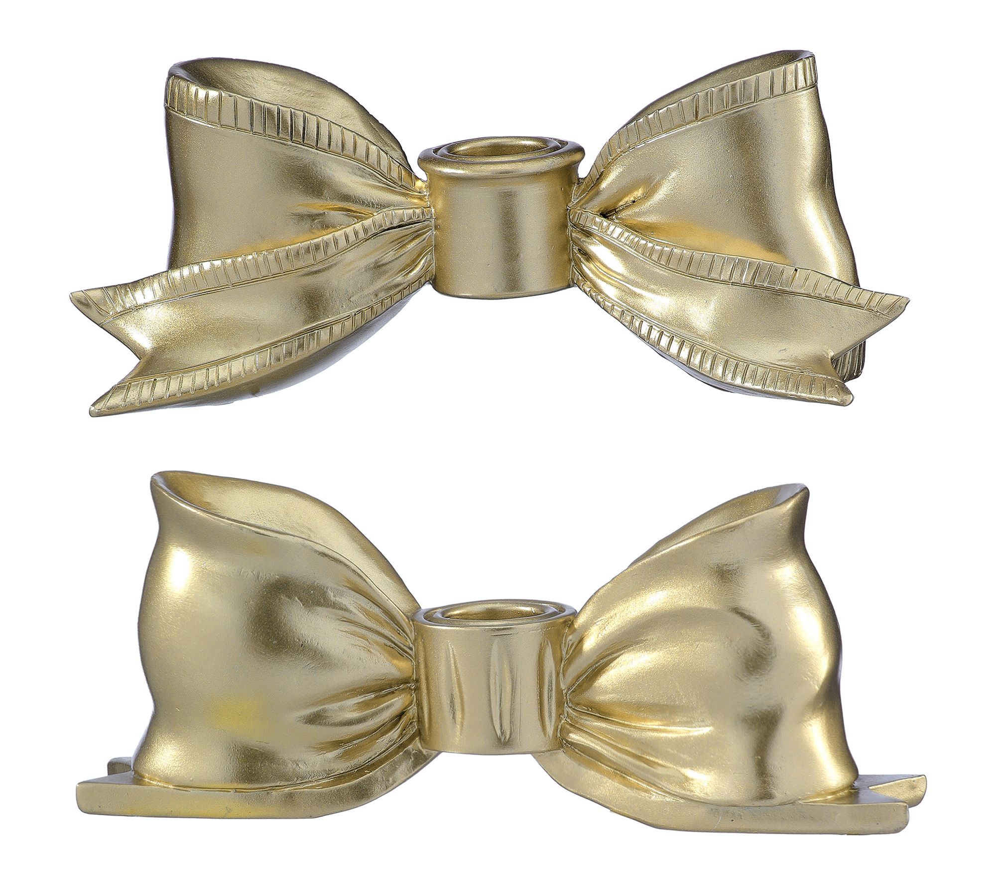 7" Resin Bow Candle Holder Set of 2 by Valerie