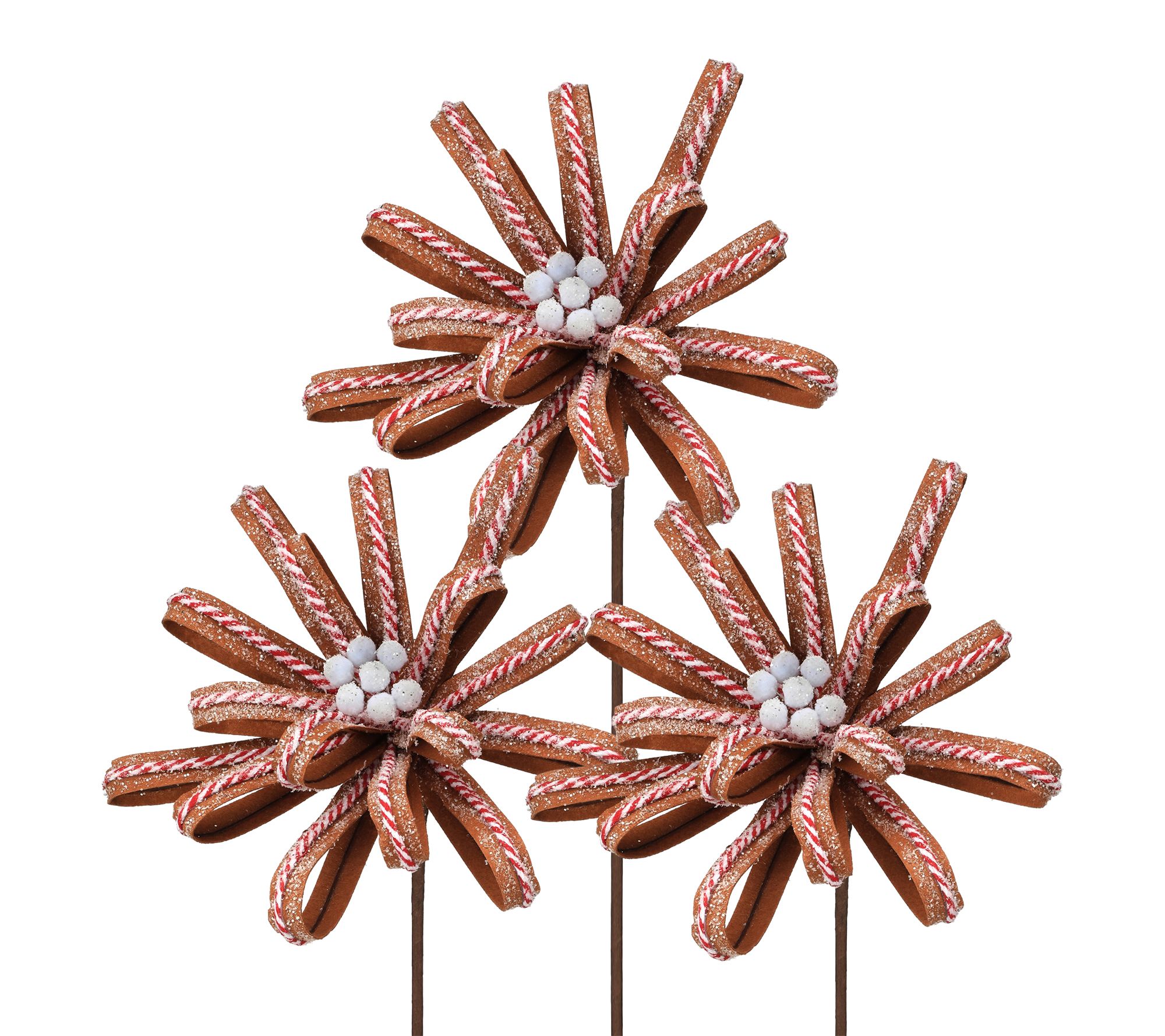 22" Sugar and Spice Gingerbread Loop Stem Set of 3 by Valerie
