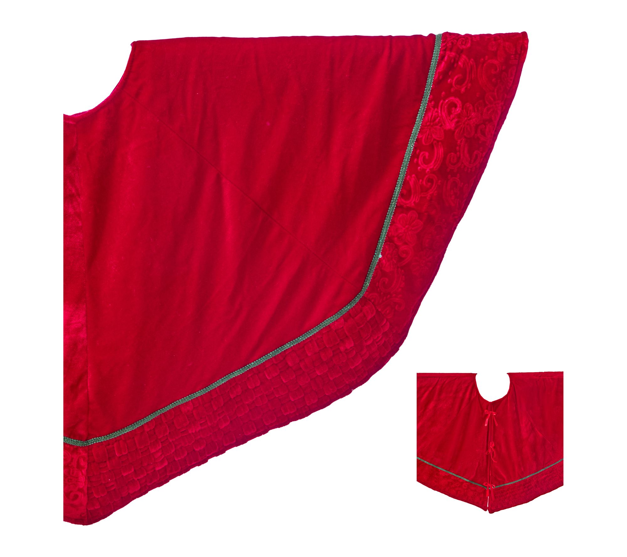54" Velvet Braided Edged Tree Skirt by Valerie