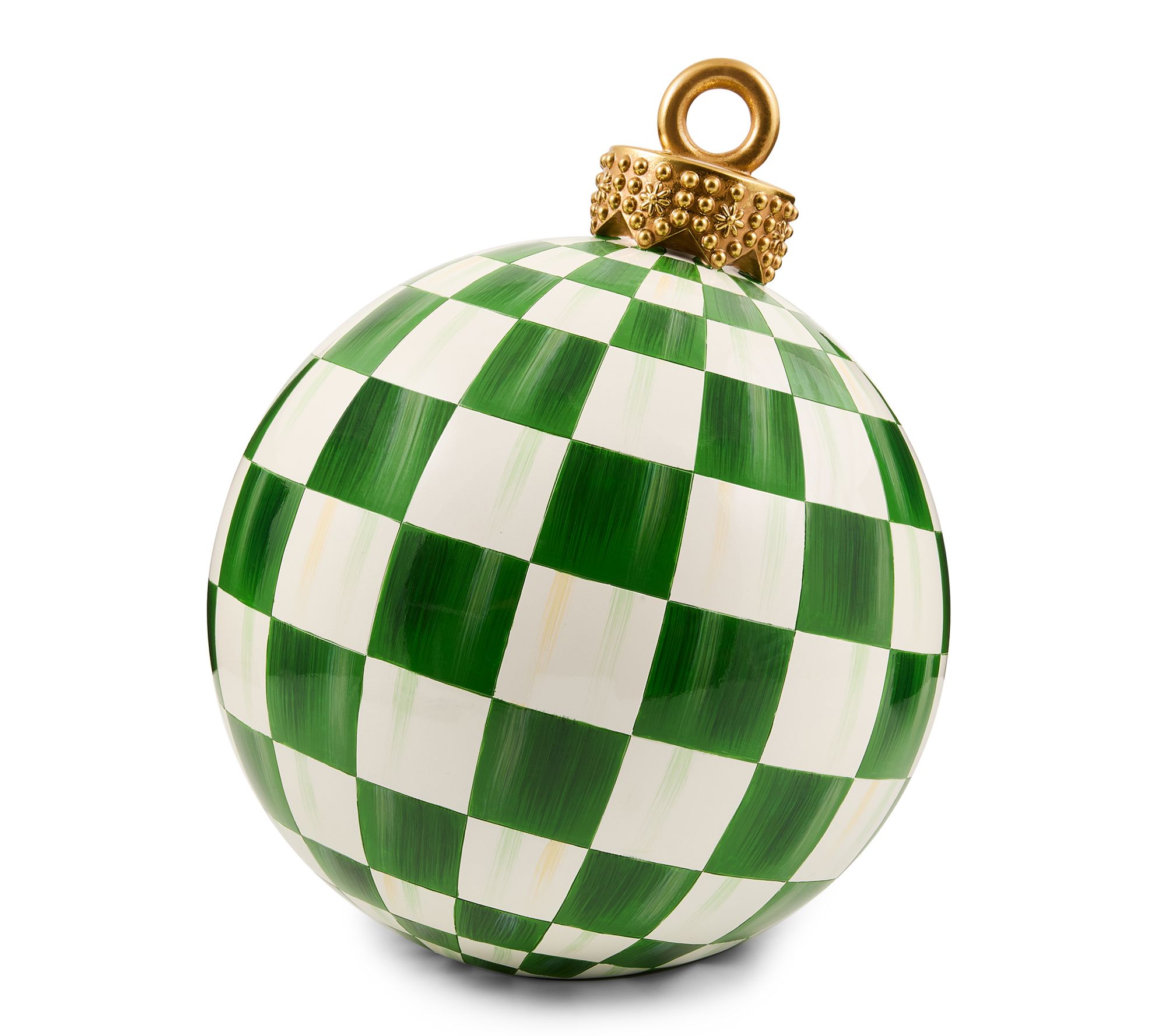  MacKenzie -Childs Green Check Large Tabletop Ornament