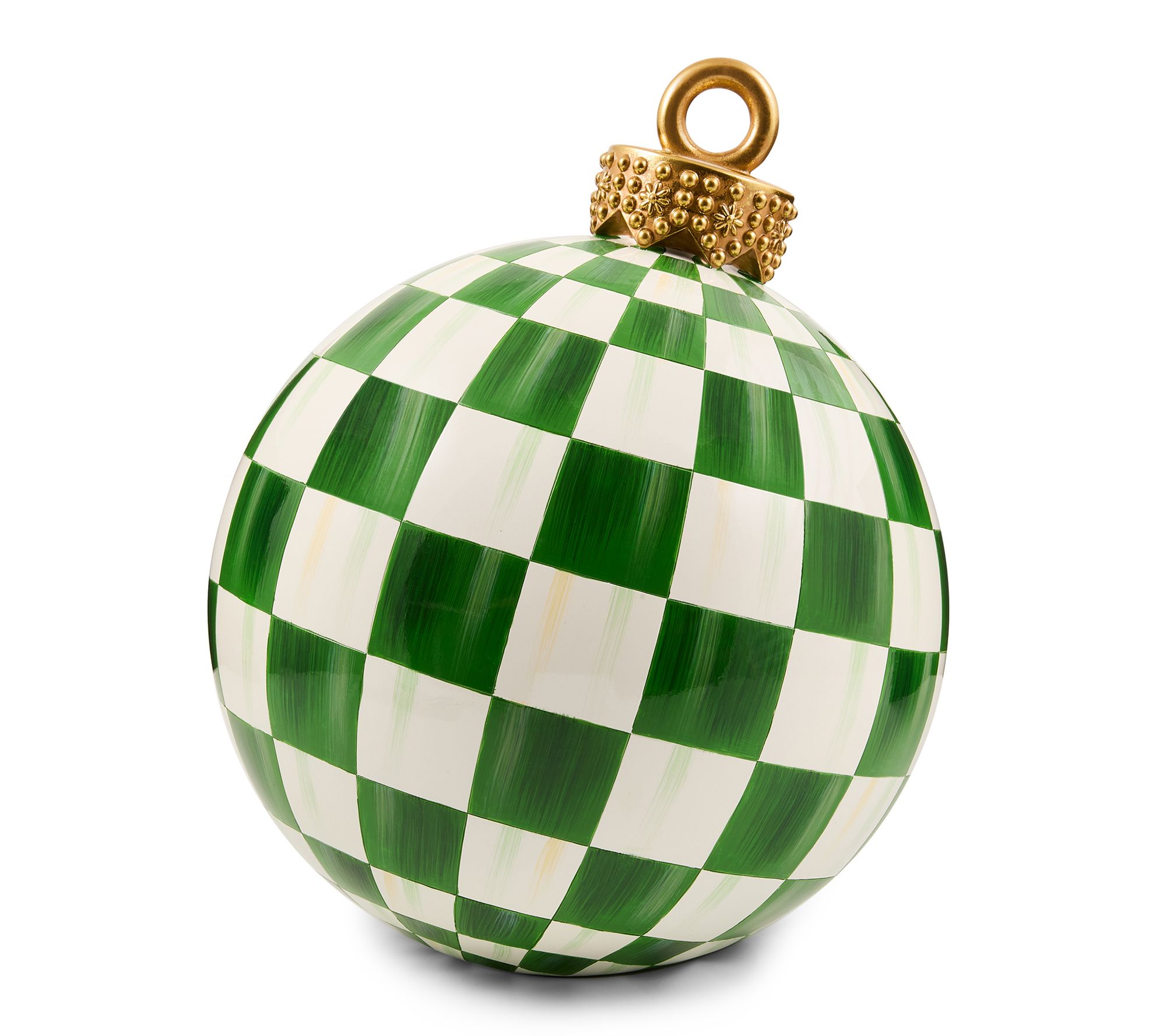 MacKenzie -Childs Green Check Large Tabletop Ornament