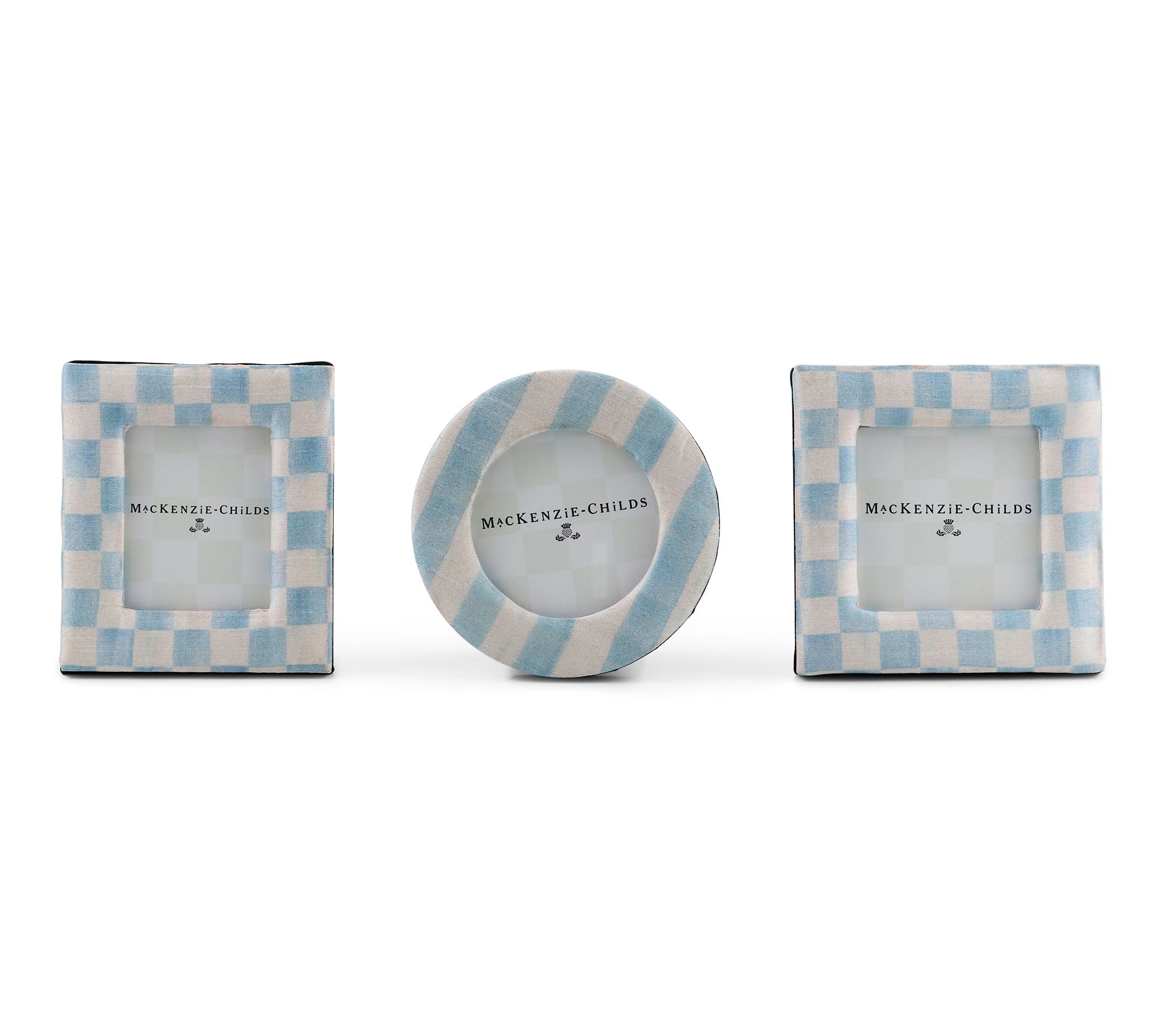 MacKenzie -Childs Sky Fabric Frames, Set of 3
