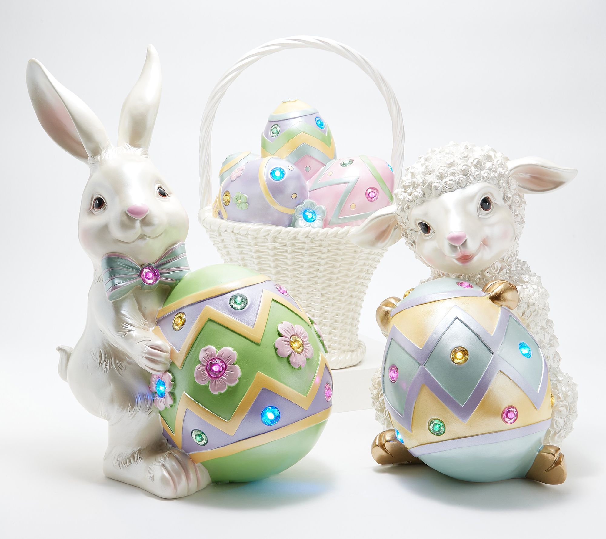 Willow Manor Resin Illuminated Easter Figurine with Eggs - QVC.com