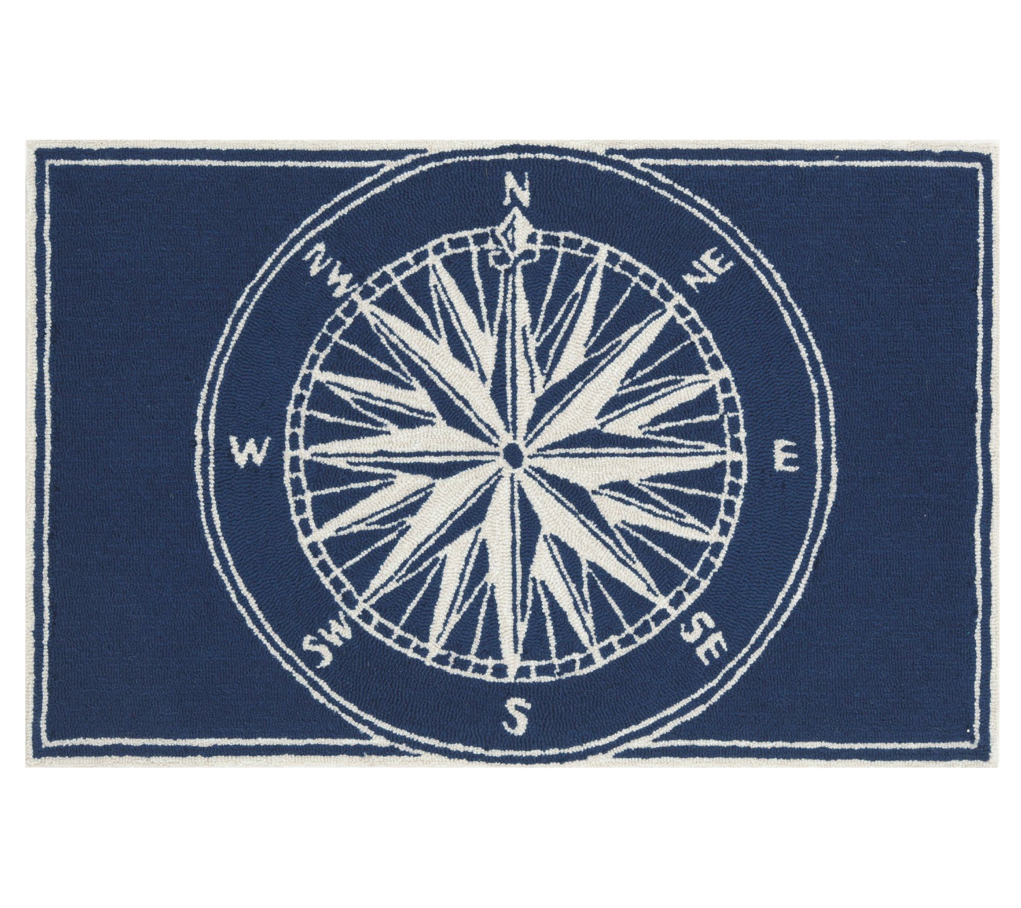 Liora Manne Frontporch Compass Rug Navy 20" x 30"