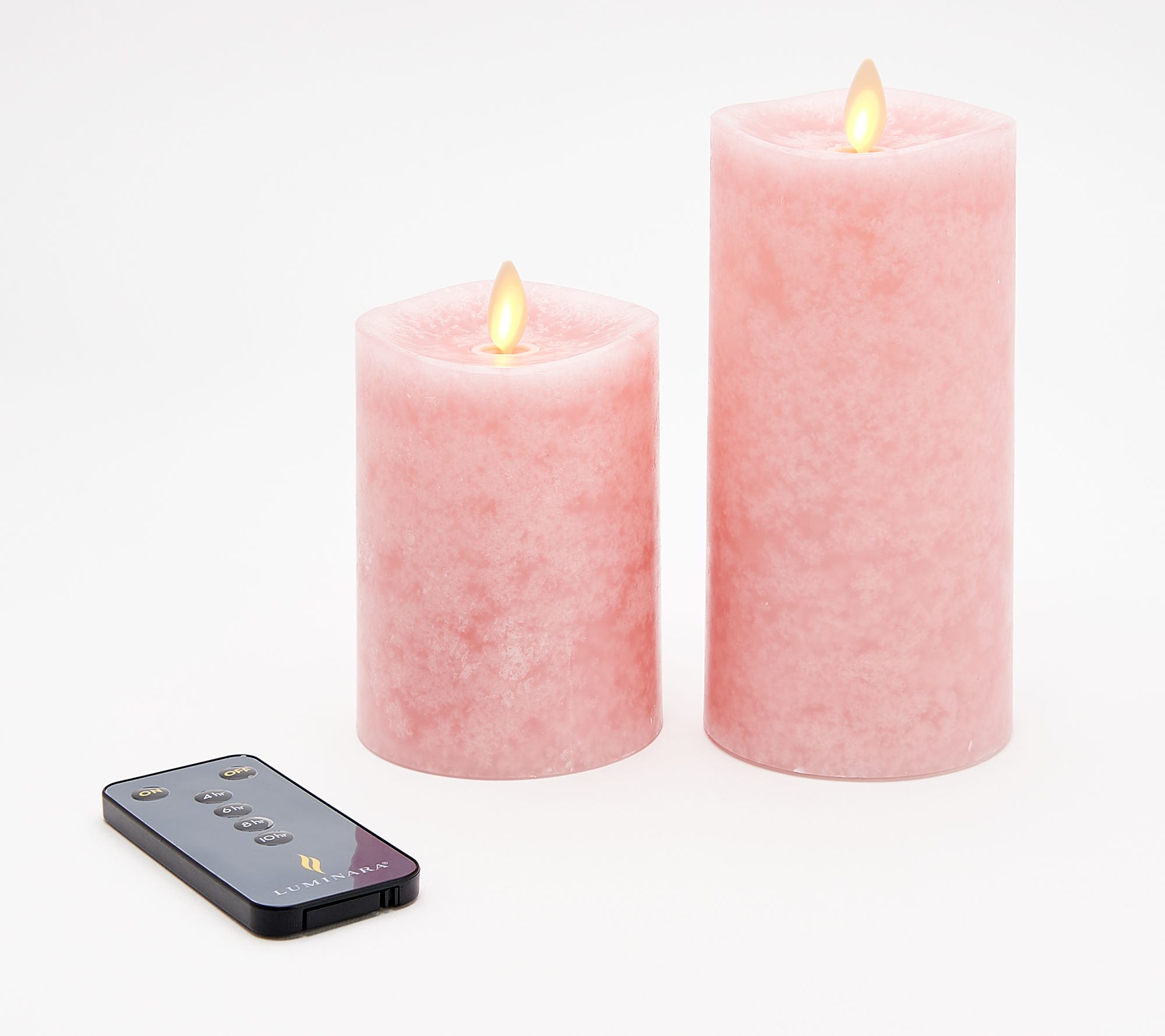 Luminara Set of 2 Mottled Flameless Color Candle w/Remote