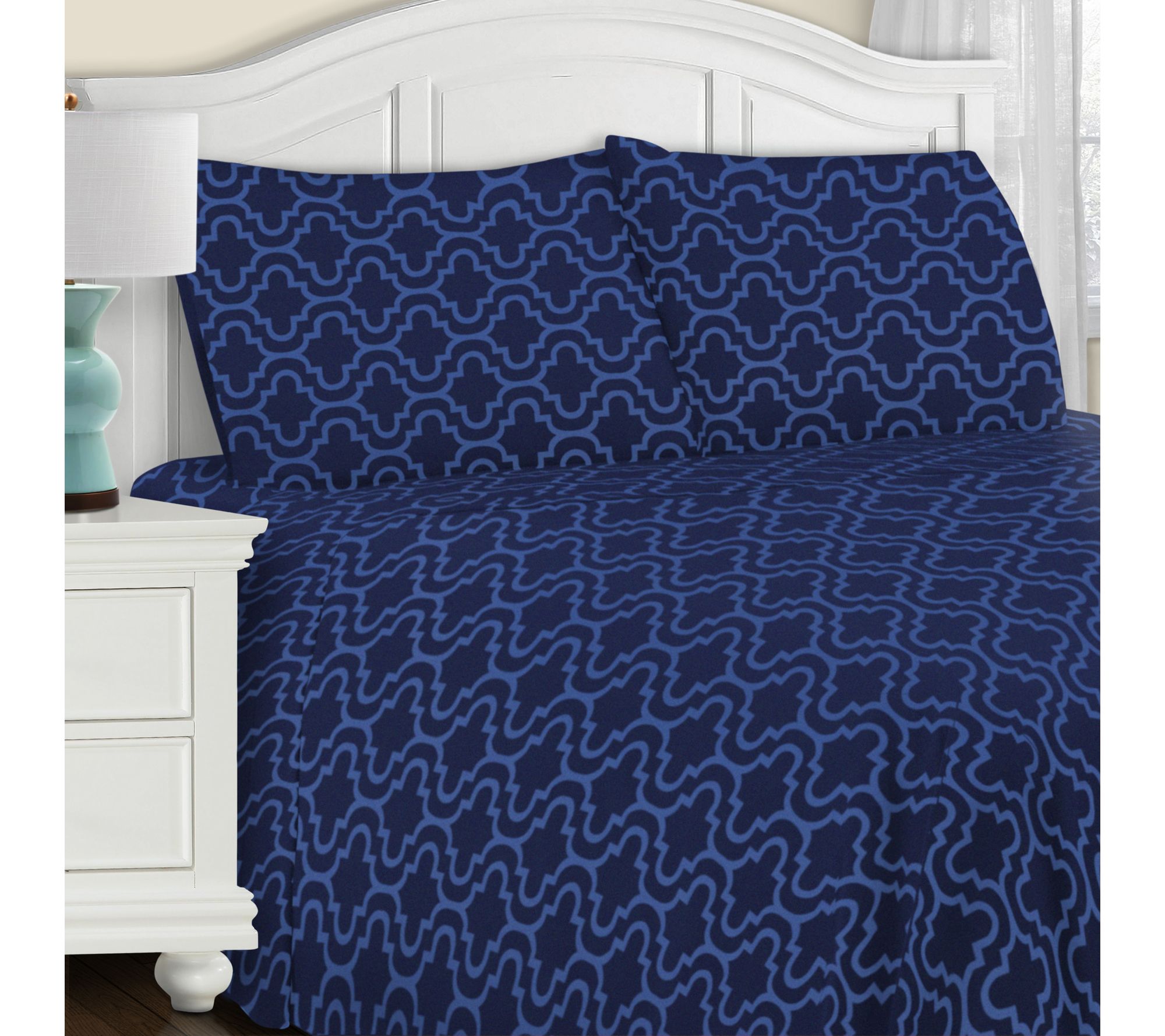 Superior Cotton Flannel Trellis Deep Pocket She et Set, Twin