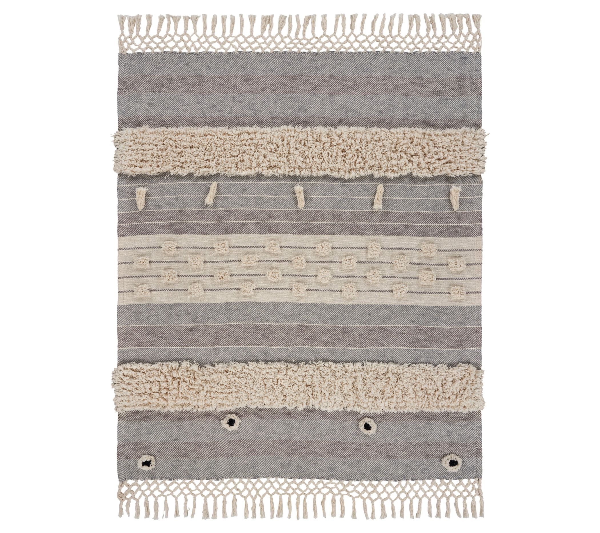 Ox Bay Trading Neutral Eclectic Overtufted Throw Blanket