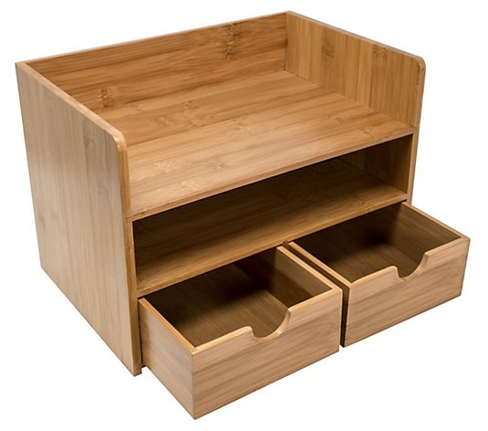 Sorbus Bamboo Desk Organizer with Drawers