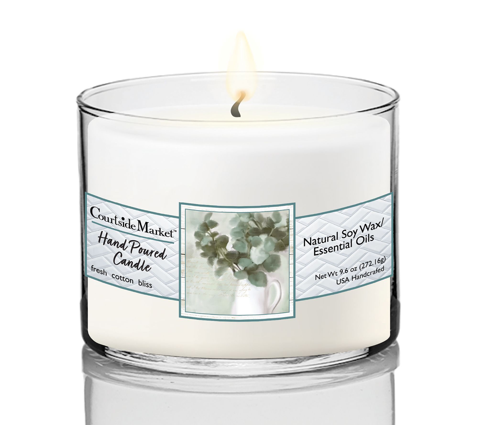 Courtside Market Eucalyptus Circular Candle Glass 9.6 oz.