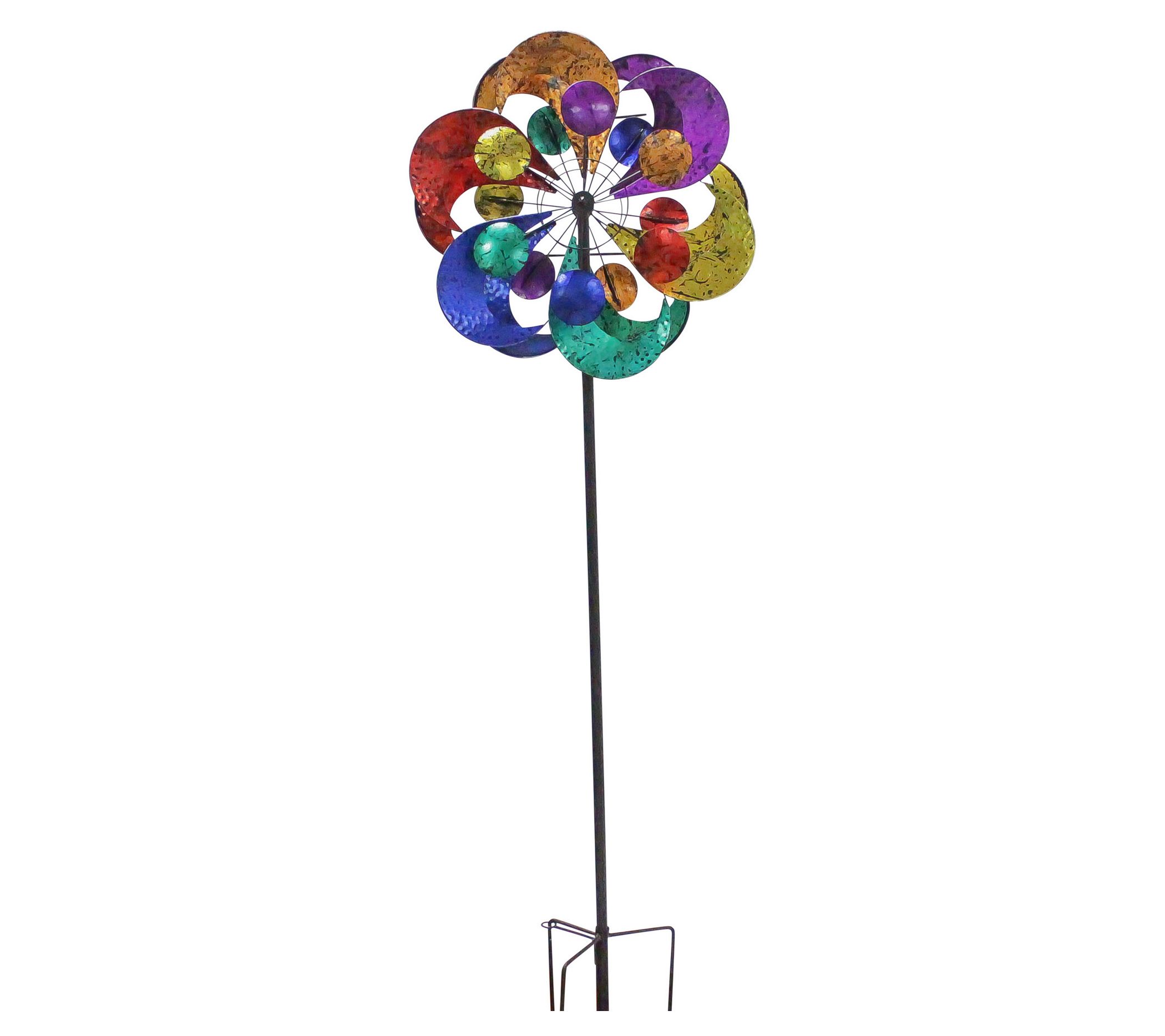 RCS Gifts Spinner Stake Multicolor Swirl Circles - QVC.com