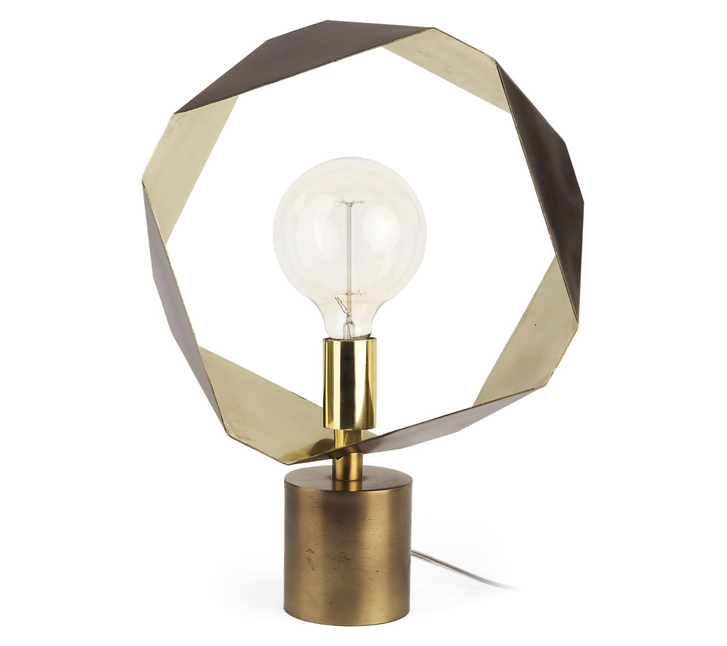 Golden Geometric Halo Table or Desk Lamp