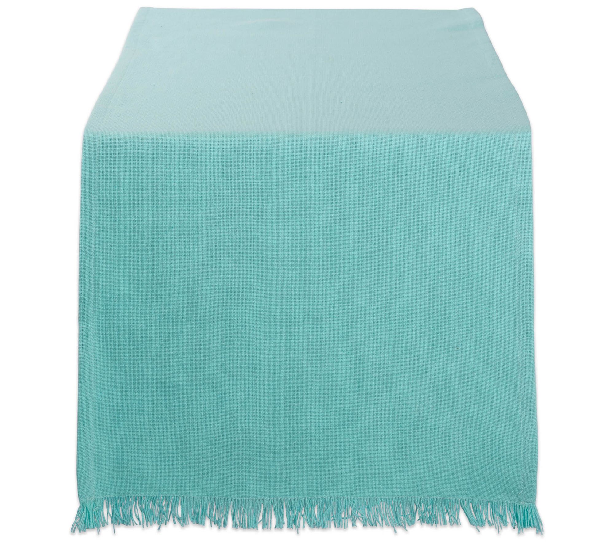 Design Imports Solid Heavyweight Fringed TableRunner 14"x108