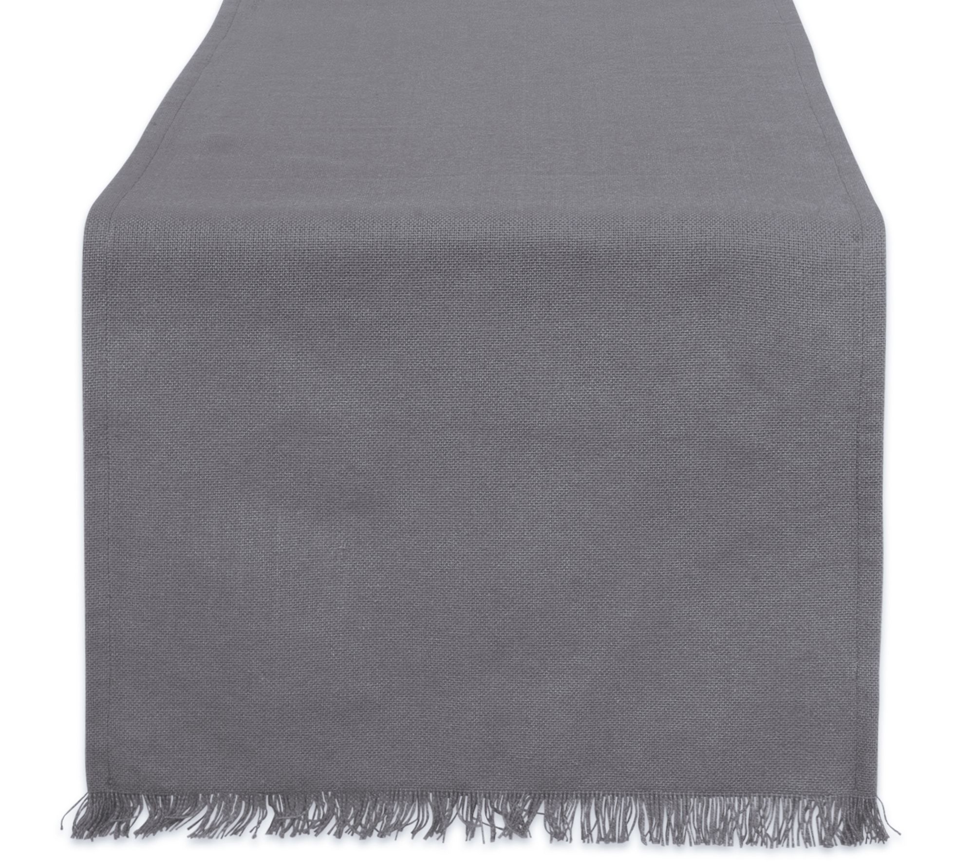 Design Imports Solid Heavyweight Fringed TableRunner 14"x108