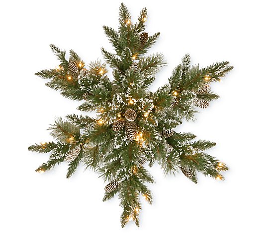 32" Glittery Bristle Pine Snowflake
